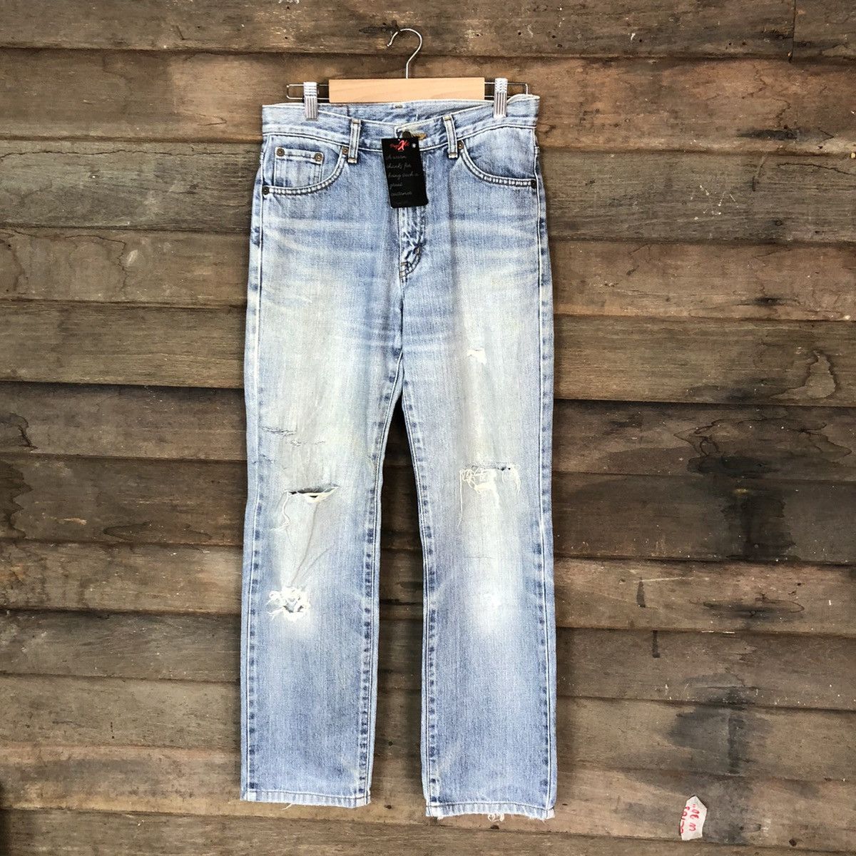 Edwin Edwin Blue Distressed Denim Pants #5130 Size US 29 - 1 Thumbnail