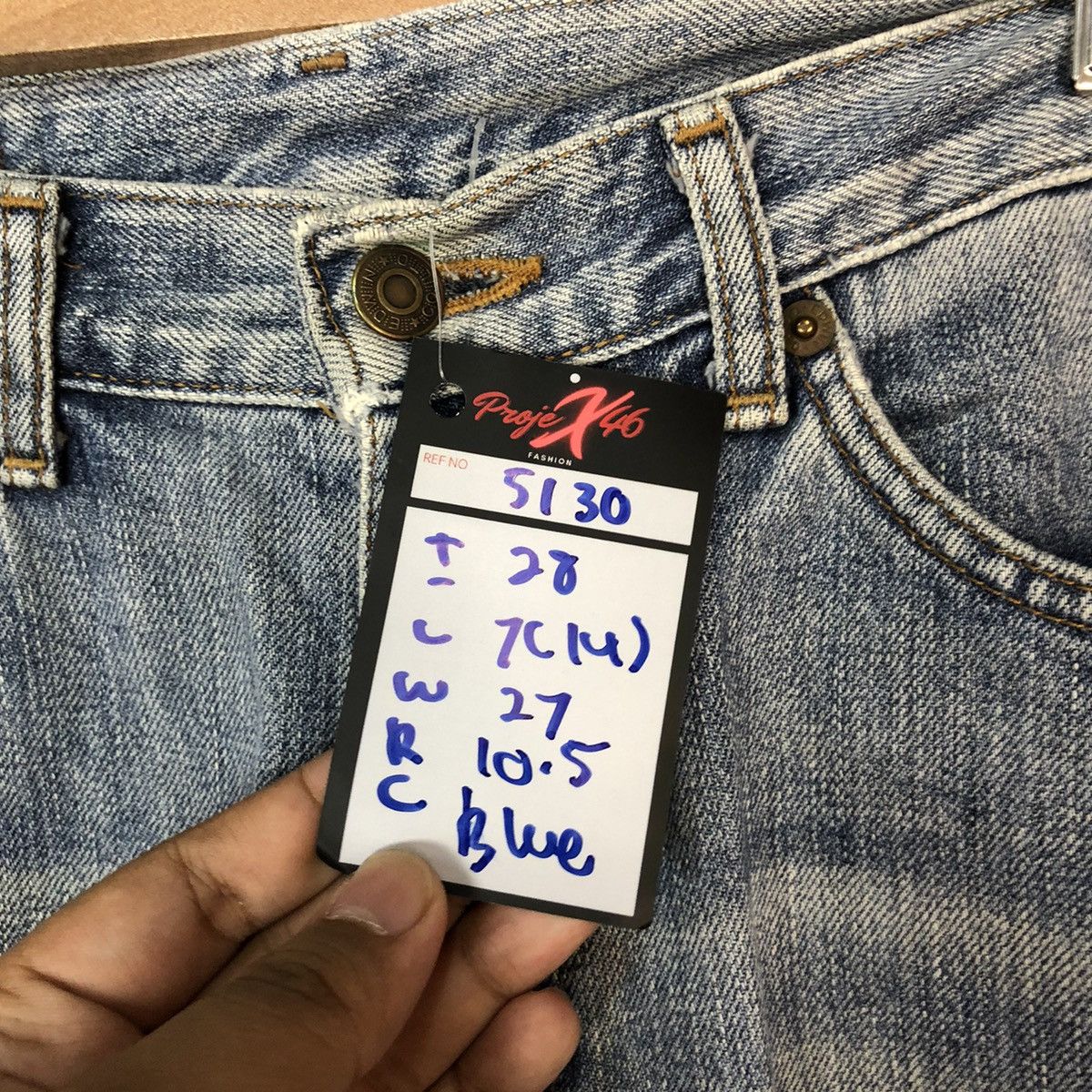 Edwin Edwin Blue Distressed Denim Pants #5130 Size US 29 - 8 Thumbnail