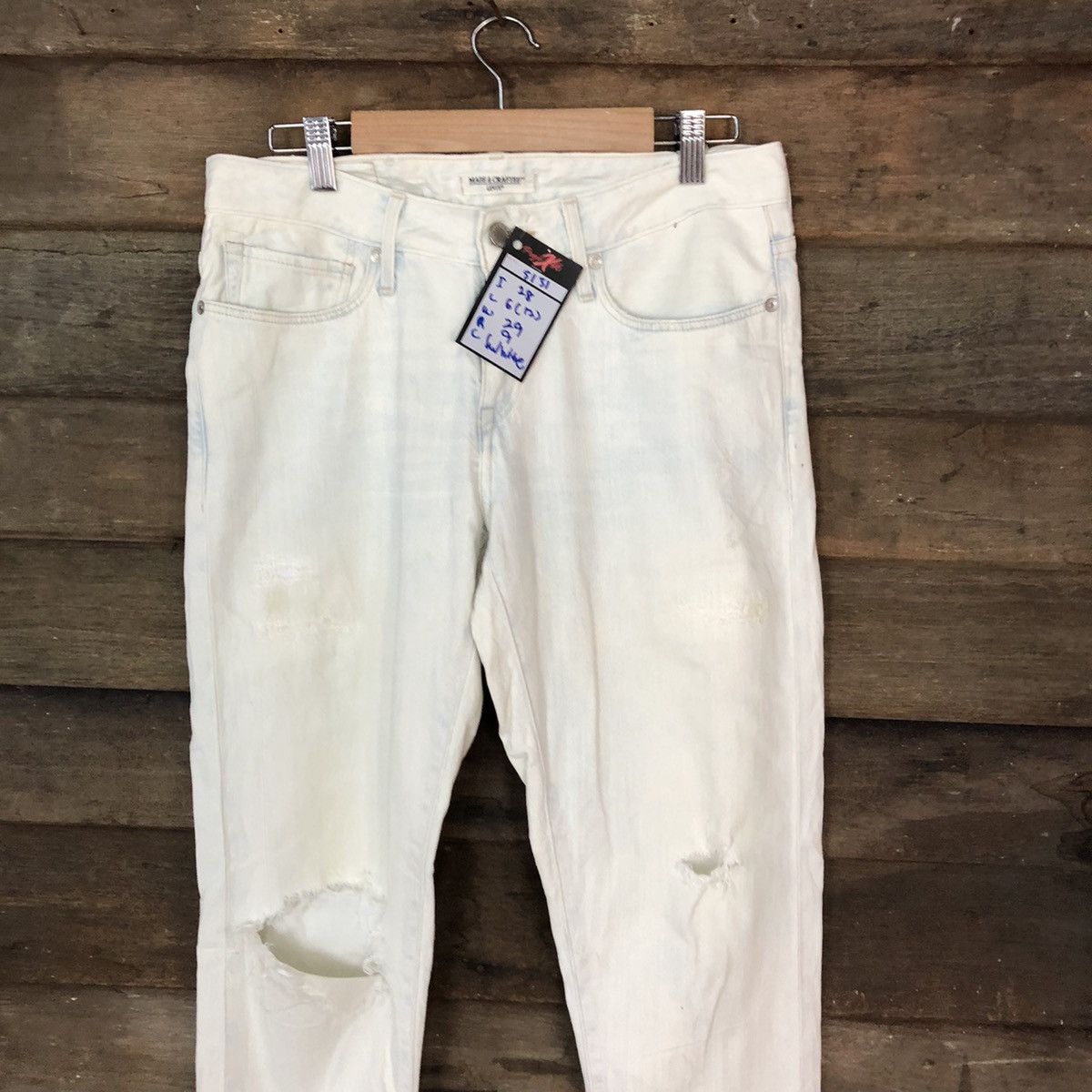 Levi's Levis white faded vintage Distressed Denim Pants #5131 Size US 30 / EU 46 - 2 Thumbnail