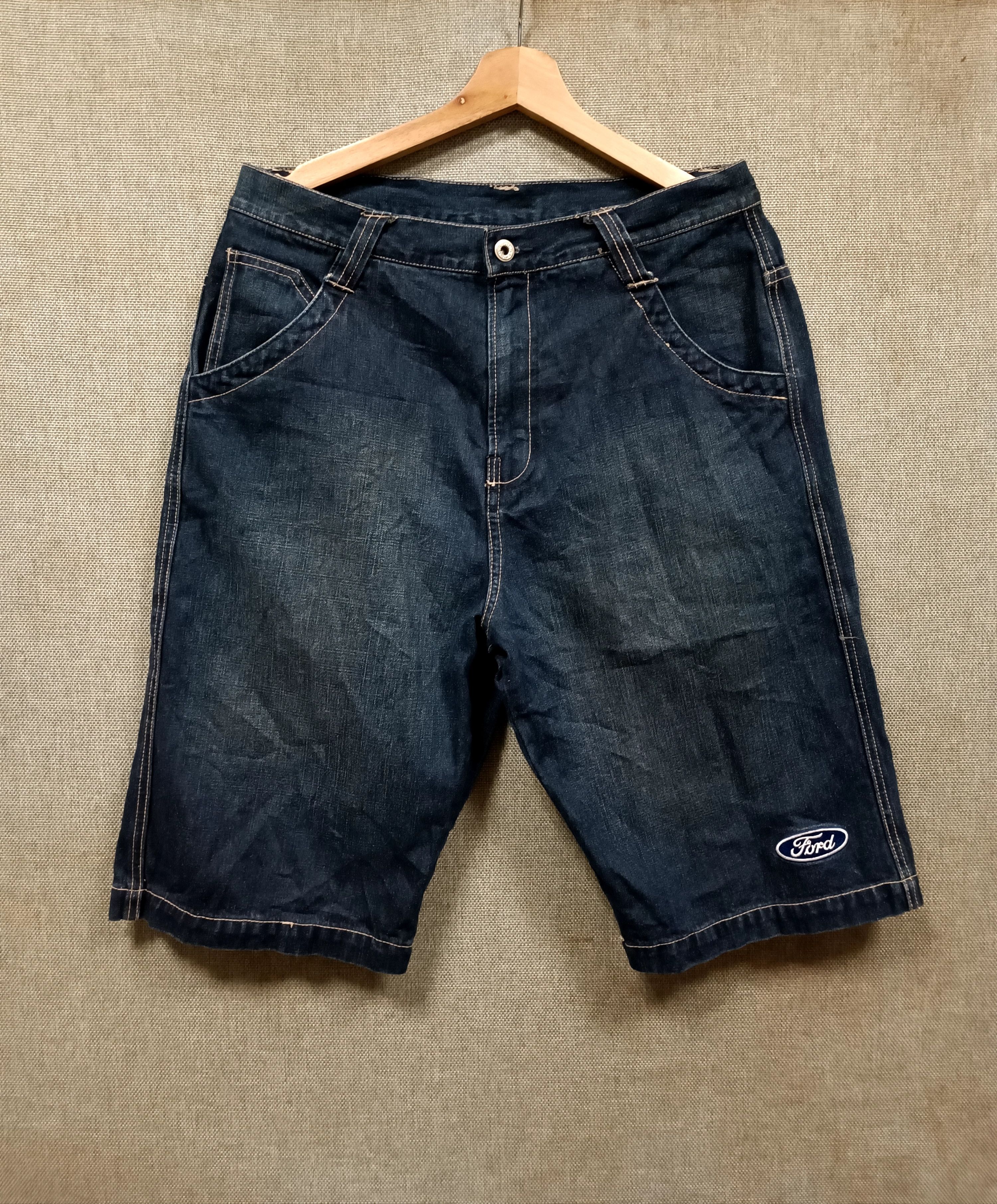 Ford Vintage Ford Racing Y2K Baggy Denim Carpenter Shorts Size US 32 / EU 48 - 2 Thumbnail