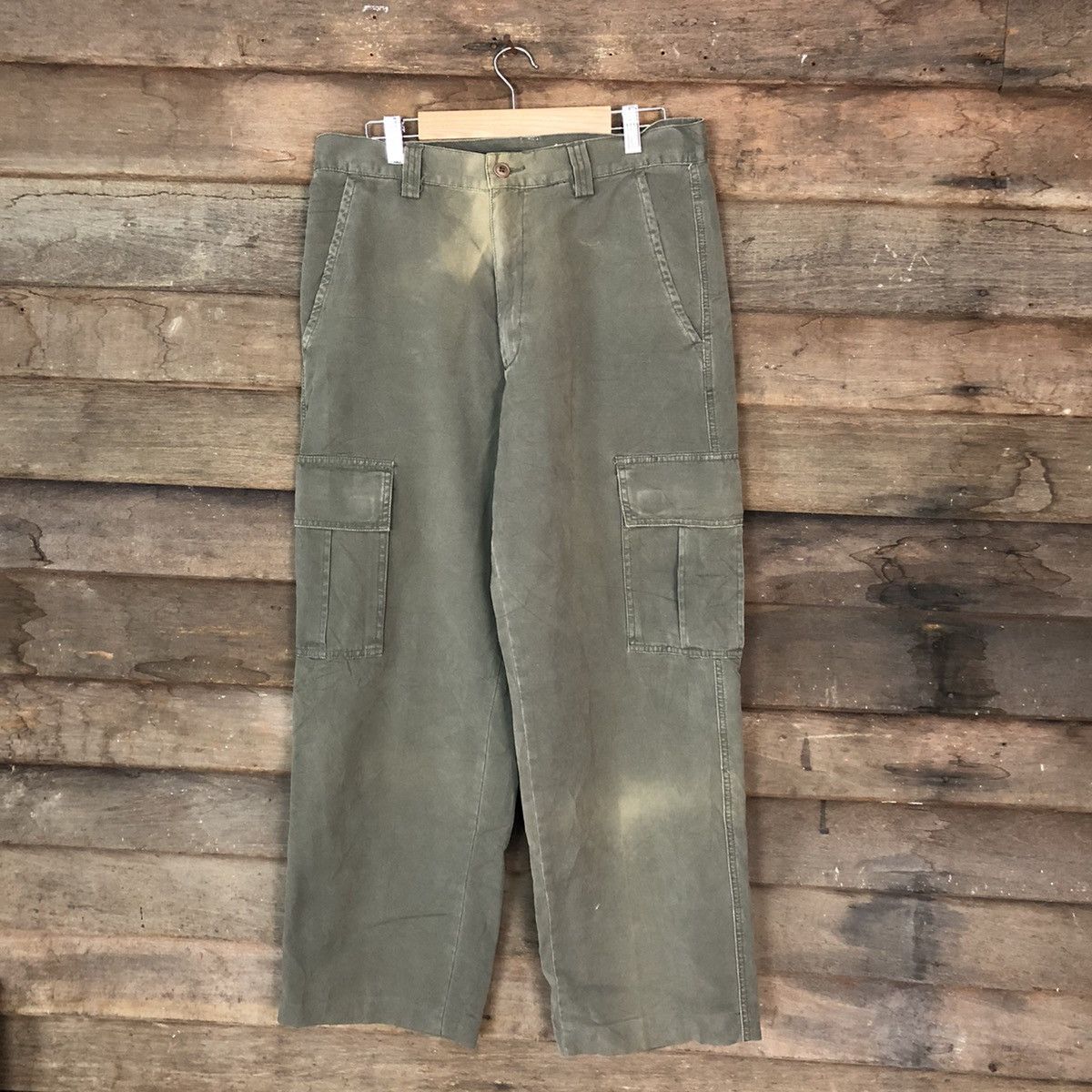 image of Faded Glory Japan Faded Green Multi Pocket Tactical Cargo Pants 6882, Men's (Size 31)