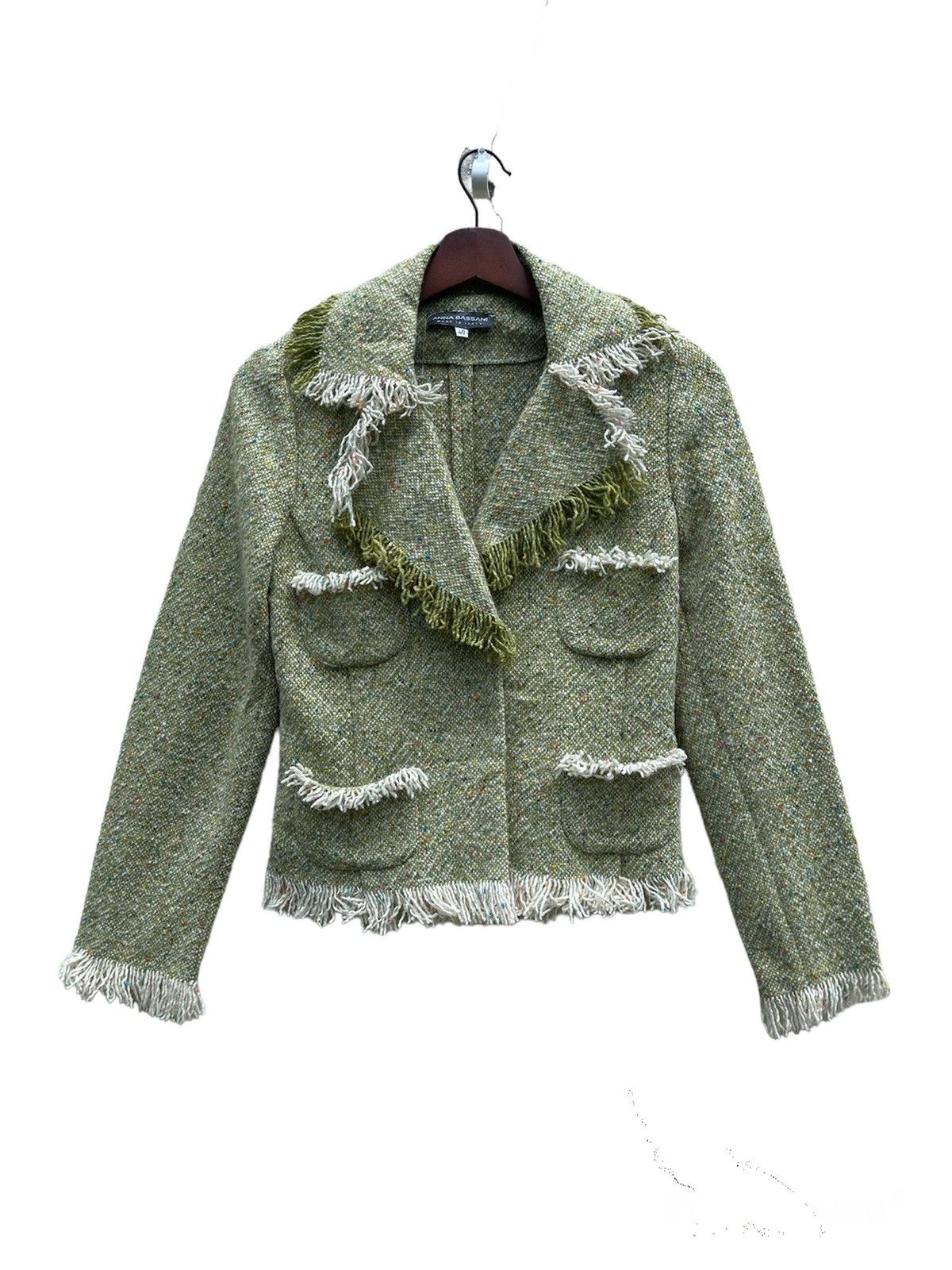 Vintage Vintage Anna Bassani Italian Wool Tweed Jacket Size S / US 4 / IT 40 - 1 Thumbnail