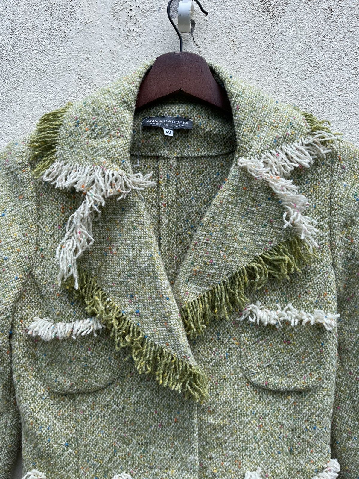 Vintage Vintage Anna Bassani Italian Wool Tweed Jacket Size S / US 4 / IT 40 - 2 Thumbnail