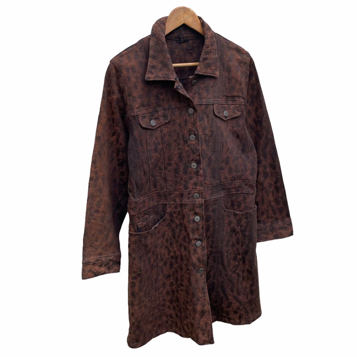 Japanese Brand × Seditionaries × Vintage 💥 LEOPARD CHAMOIS V RUSTY BROWN DENIM JACKET Size US S / EU 44-46 / 1 - 3 Thumbnail