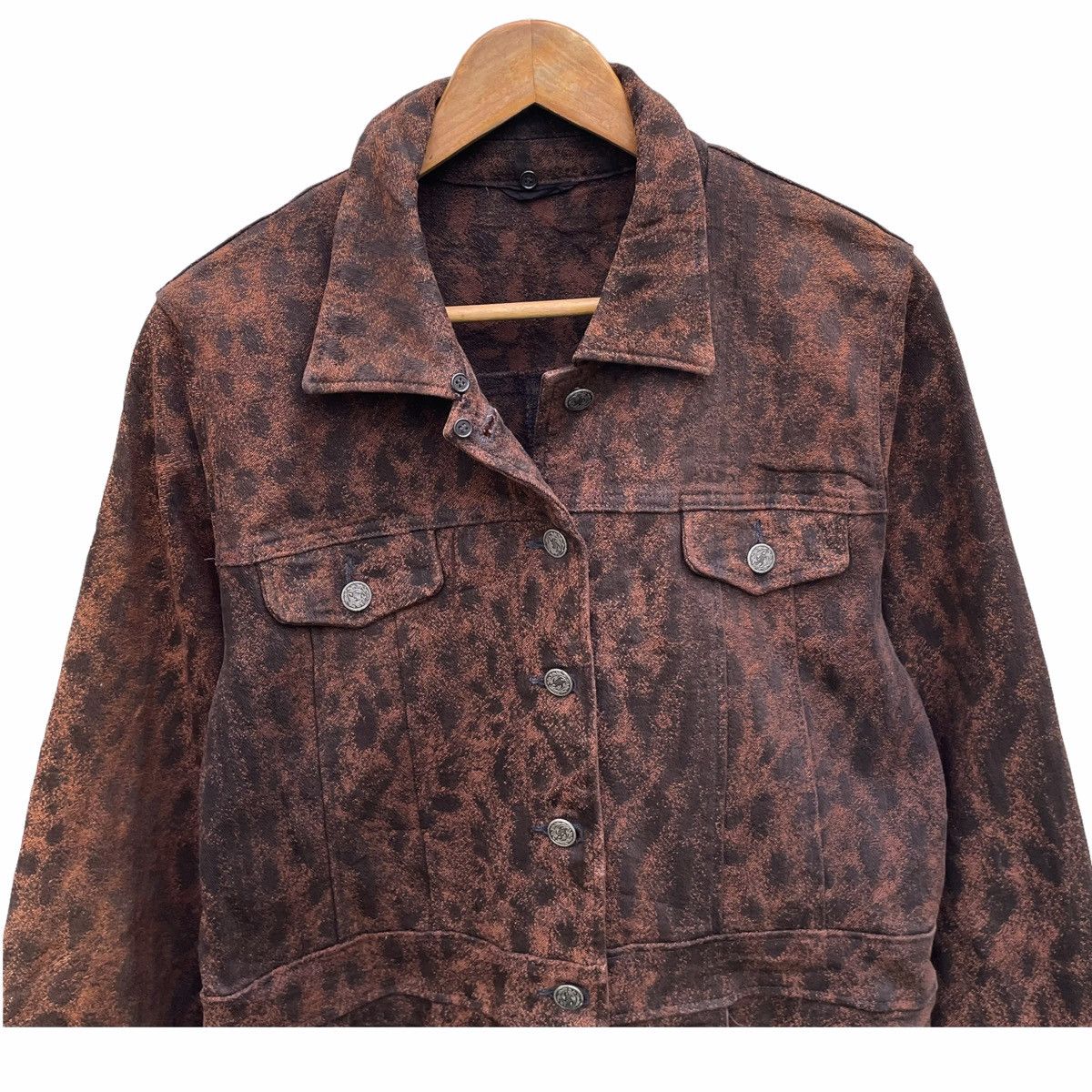 Japanese Brand × Seditionaries × Vintage 💥 LEOPARD CHAMOIS V RUSTY BROWN DENIM JACKET Size US S / EU 44-46 / 1 - 4 Thumbnail