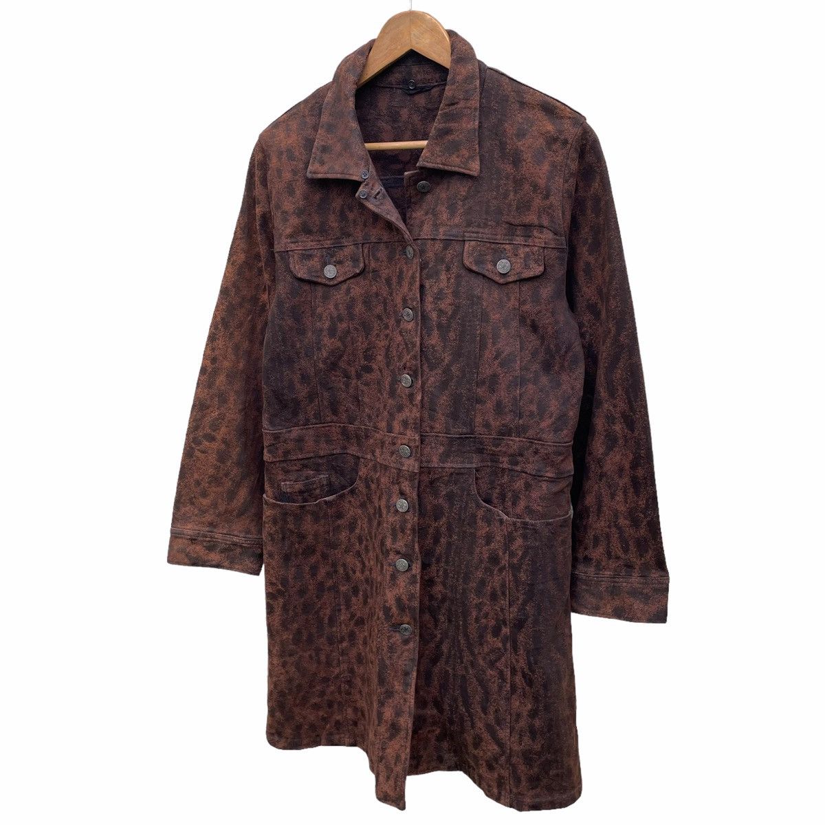 Japanese Brand × Seditionaries × Vintage 💥 LEOPARD CHAMOIS V RUSTY BROWN DENIM JACKET Size US S / EU 44-46 / 1 - 2 Thumbnail