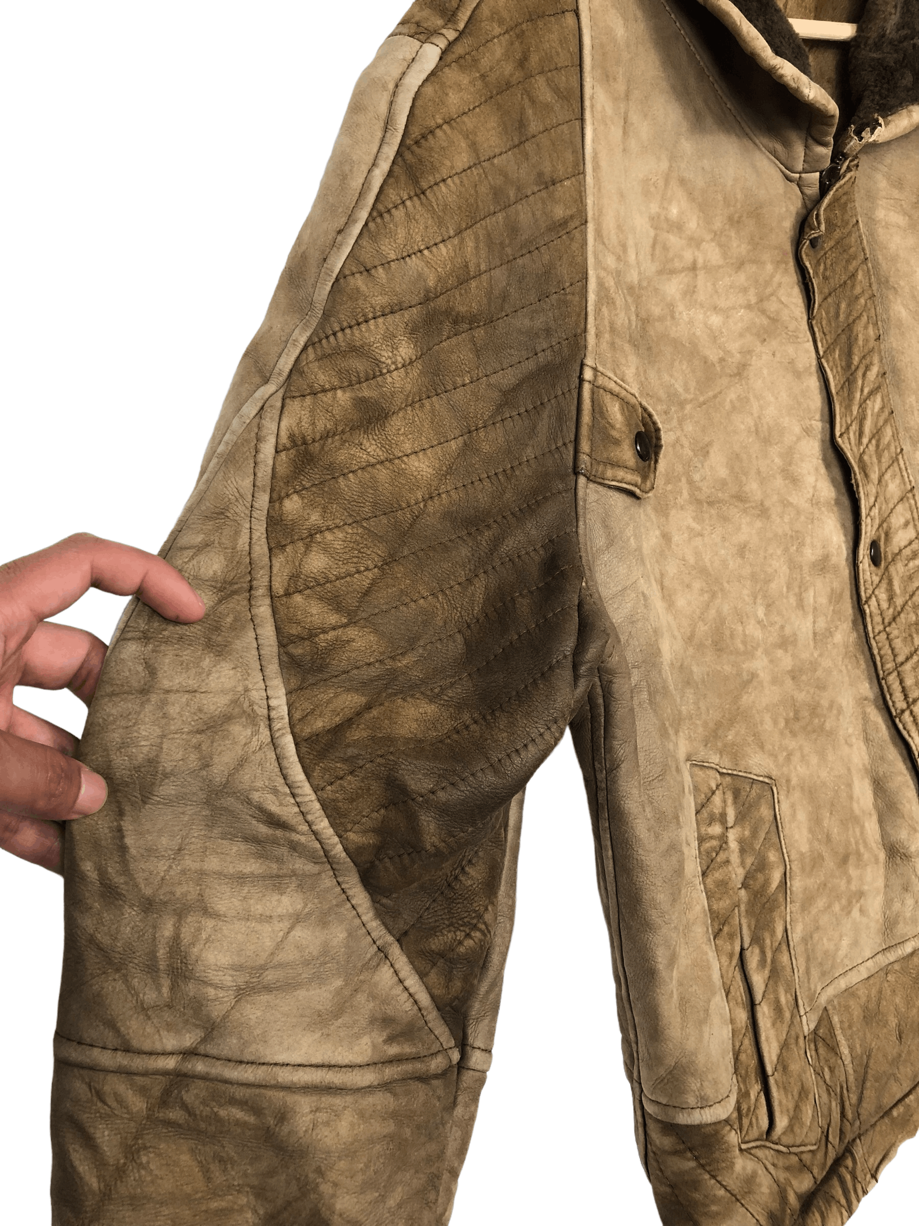 Vintage 80’S COSEIN SPANISH LAMBSKIN PATCHWORK SHEARLING SPAIN MADE Size US M / EU 48-50 / 2 - 10 Thumbnail
