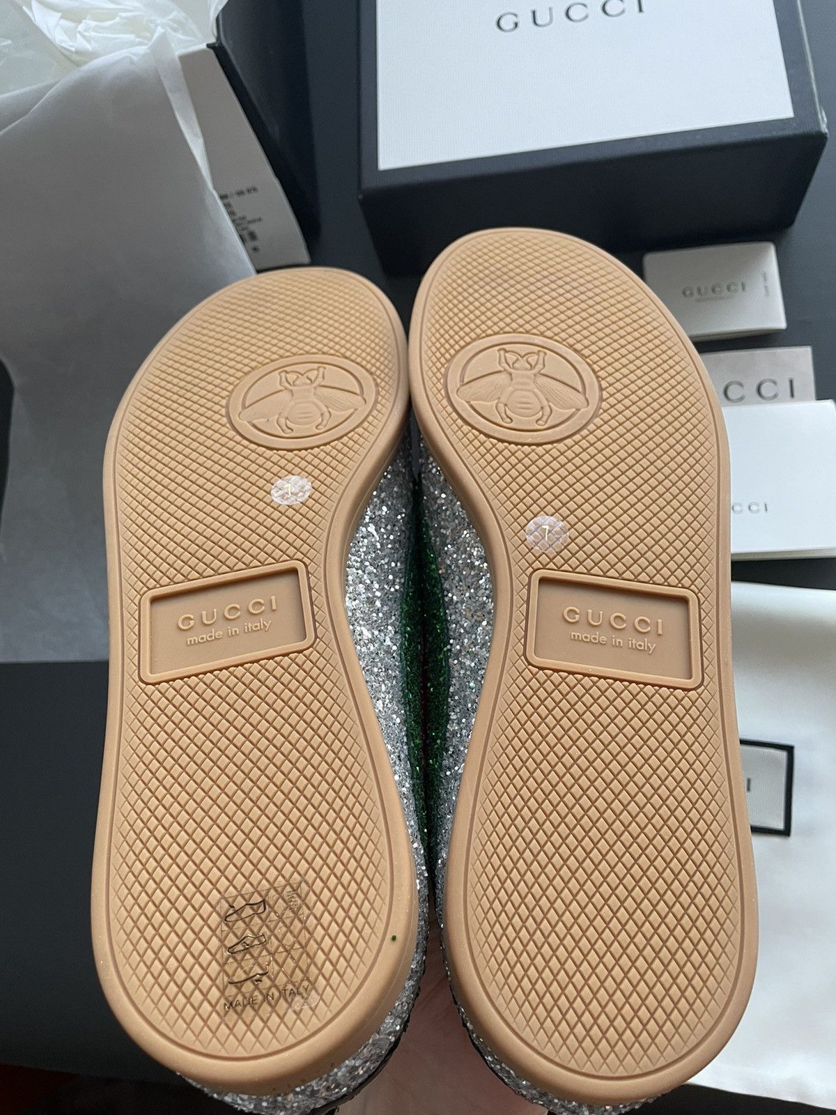 Gucci Super Runway LimitedEdition Crystal Diamond Leather Sneaker Size US 7.5 / EU 40-41 - 10 Thumbnail