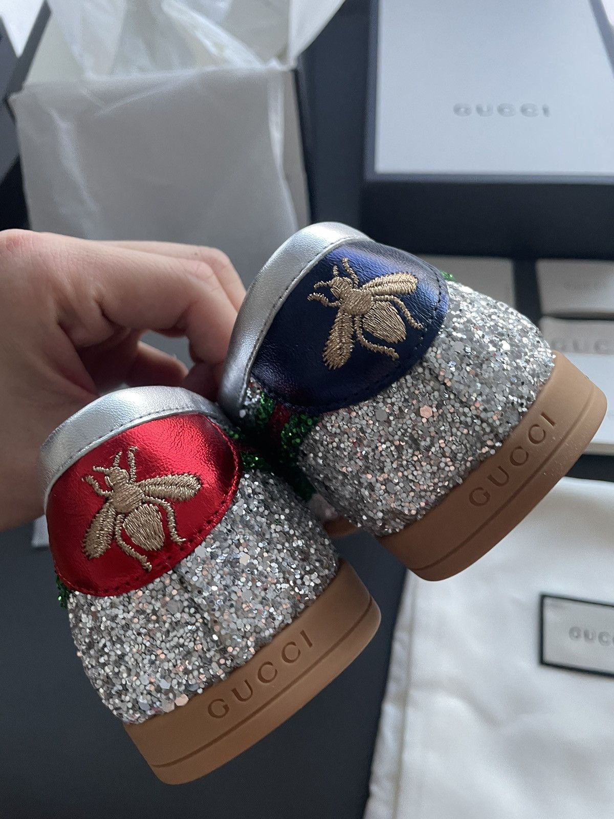 Gucci Super Runway LimitedEdition Crystal Diamond Leather Sneaker Size US 7.5 / EU 40-41 - 4 Thumbnail