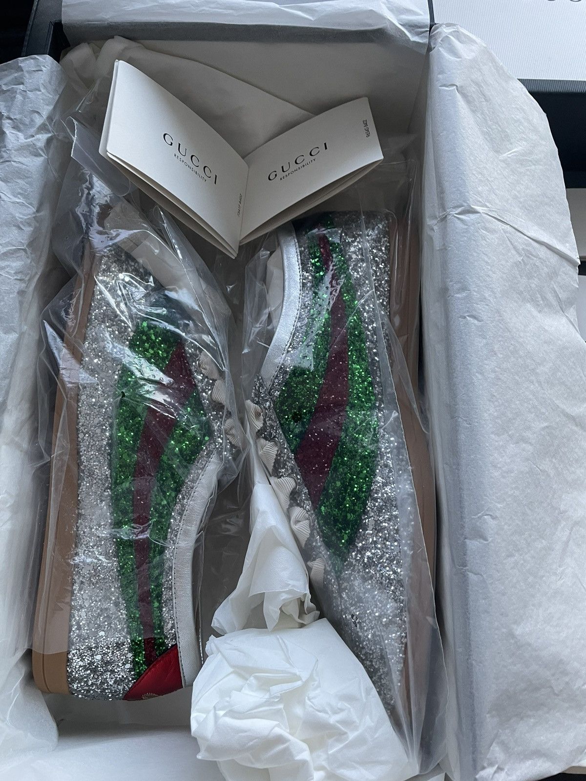 Gucci Super Runway LimitedEdition Crystal Diamond Leather Sneaker Size US 8 / EU 41 - 7 Thumbnail