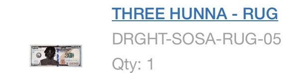 Custom DROUGHT CHIEF KEEF SOSA THREE HUNNA <em>3HUNNA</em> DOLLAR BILL RUG