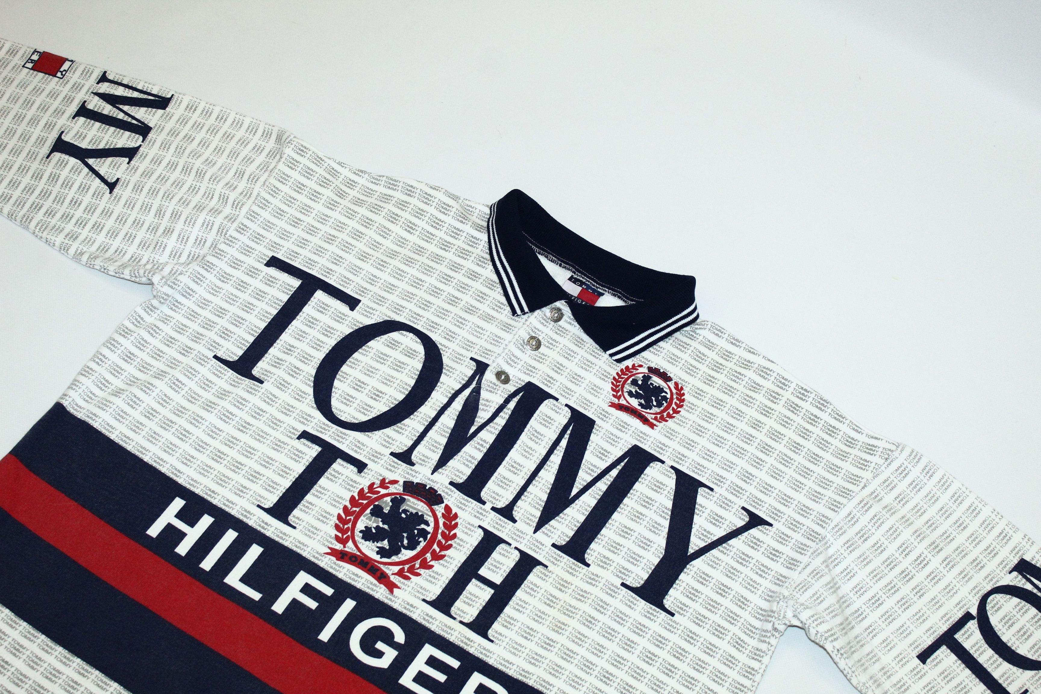 Tommy Hilfiger OG💥Tommy Hilfiger Big Logo All Over Printed Baggy Polo Size US L / EU 52-54 / 3 - 9 Thumbnail