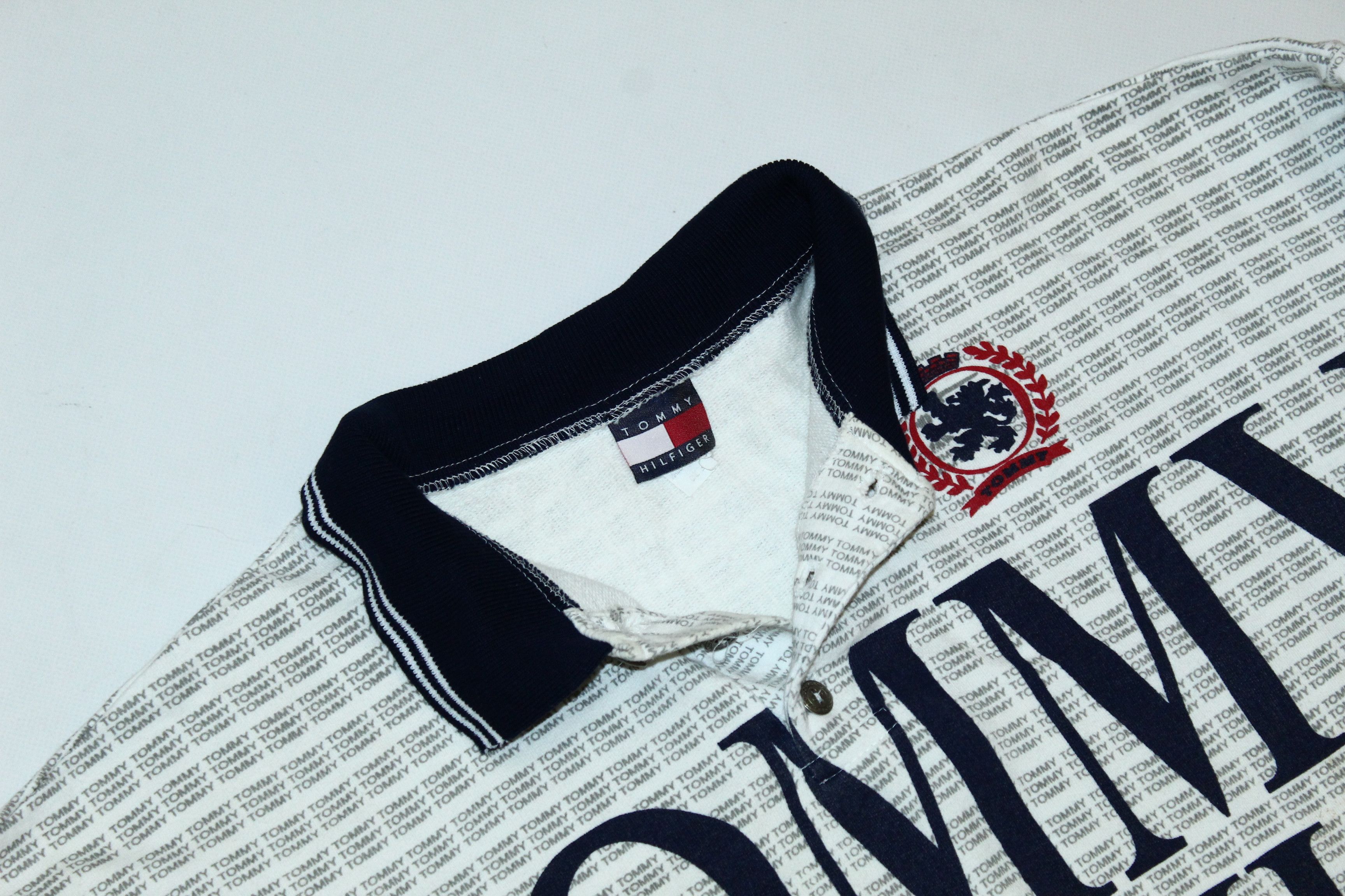 Tommy Hilfiger OG💥Tommy Hilfiger Big Logo All Over Printed Baggy Polo Size US L / EU 52-54 / 3 - 4 Thumbnail