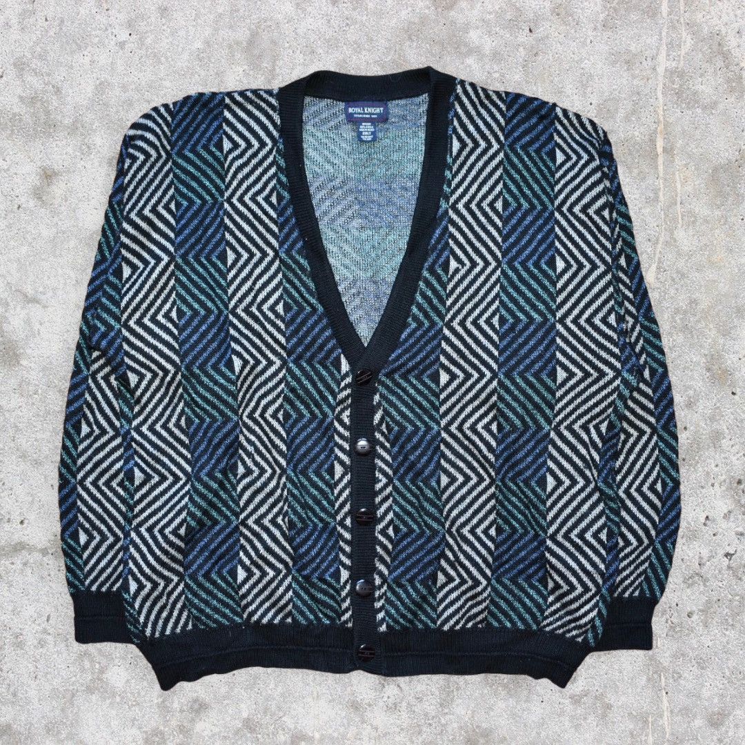 Vintage Vintage 90s Cardigan Sweater (XXLT) Size US XXL / EU 58 / 5 - 1 Thumbnail
