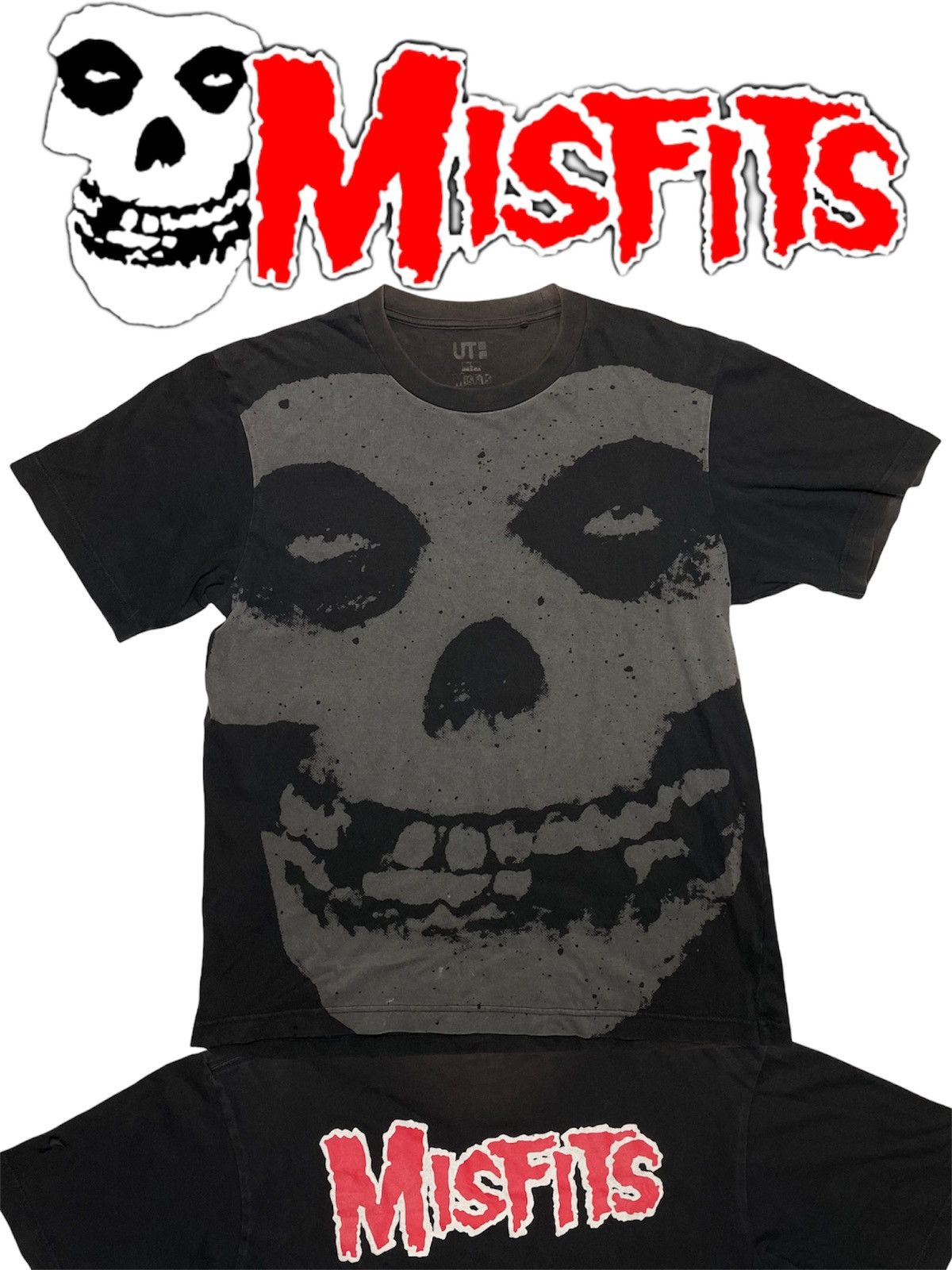 Band Tees × Misfits × Vintage Vintage Misfits Rock Band Tee Uniqlo sun faded distress Size US L / EU 52-54 / 3 - 1 Thumbnail