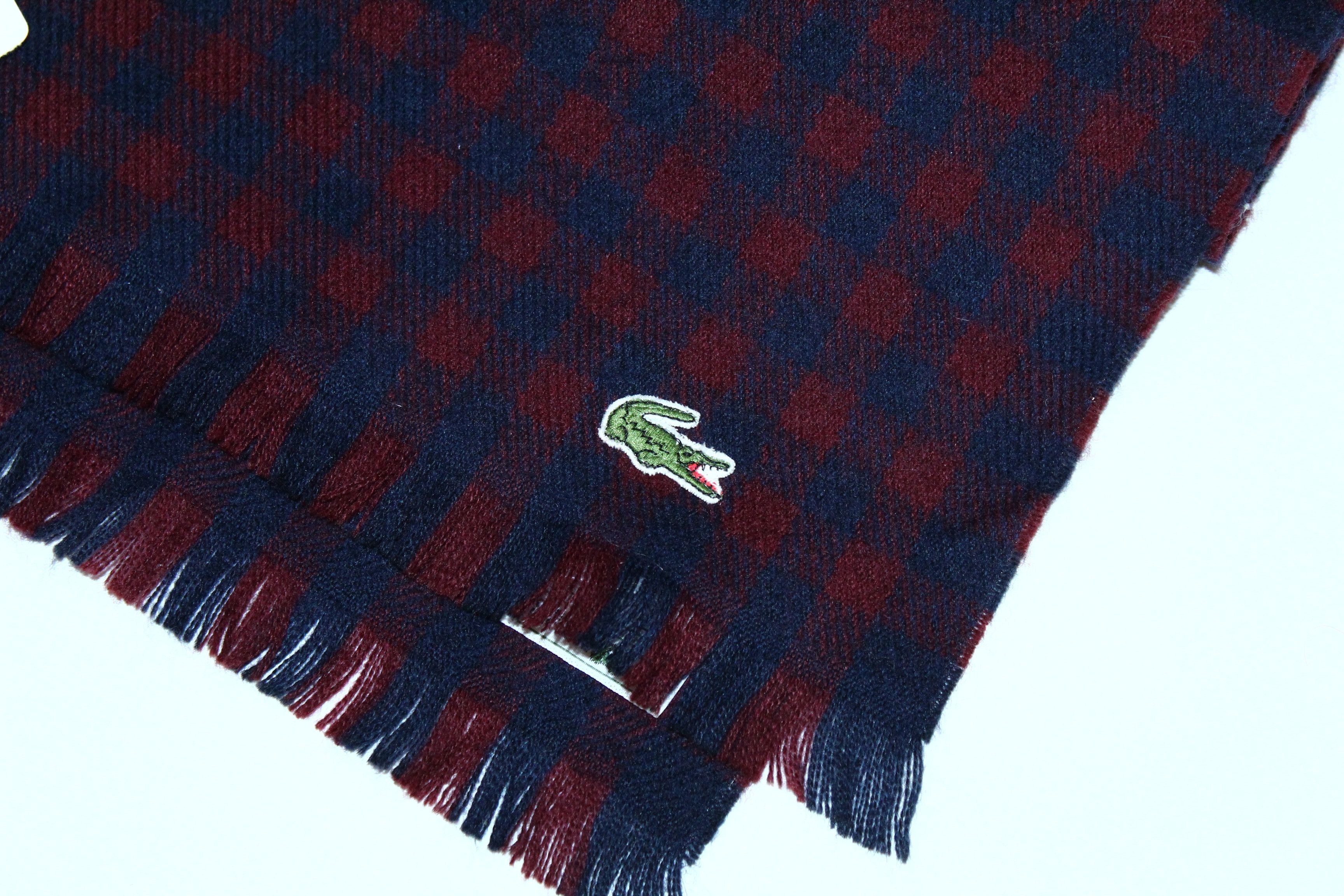 Lacoste VTG 🔥Chemise Lacoste Checkered Wool Blend Scarf Size ONE SIZE - 2 Thumbnail