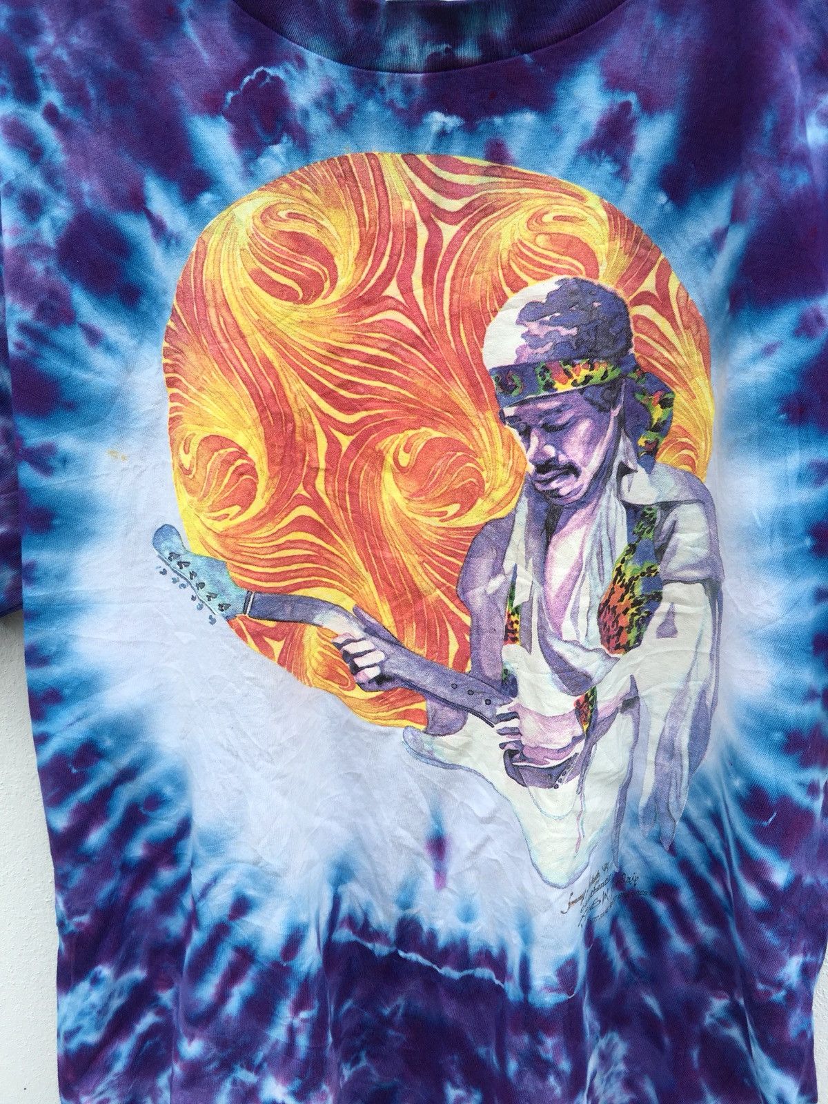 Band Tees × Vintage Vintage 90s Jimmy Hendrix Tie Dye Shirt Size US L / EU 52-54 / 3 - 4 Thumbnail