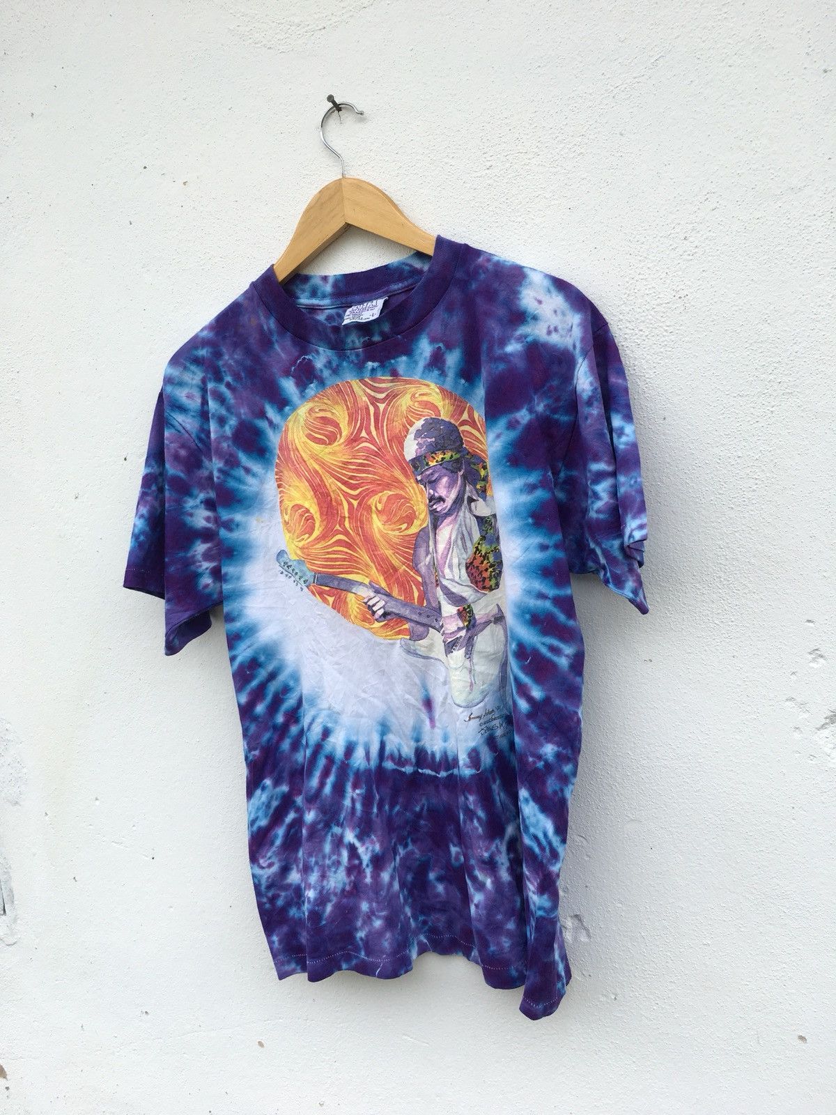 Band Tees × Vintage Vintage 90s Jimmy Hendrix Tie Dye Shirt Size US L / EU 52-54 / 3 - 3 Thumbnail