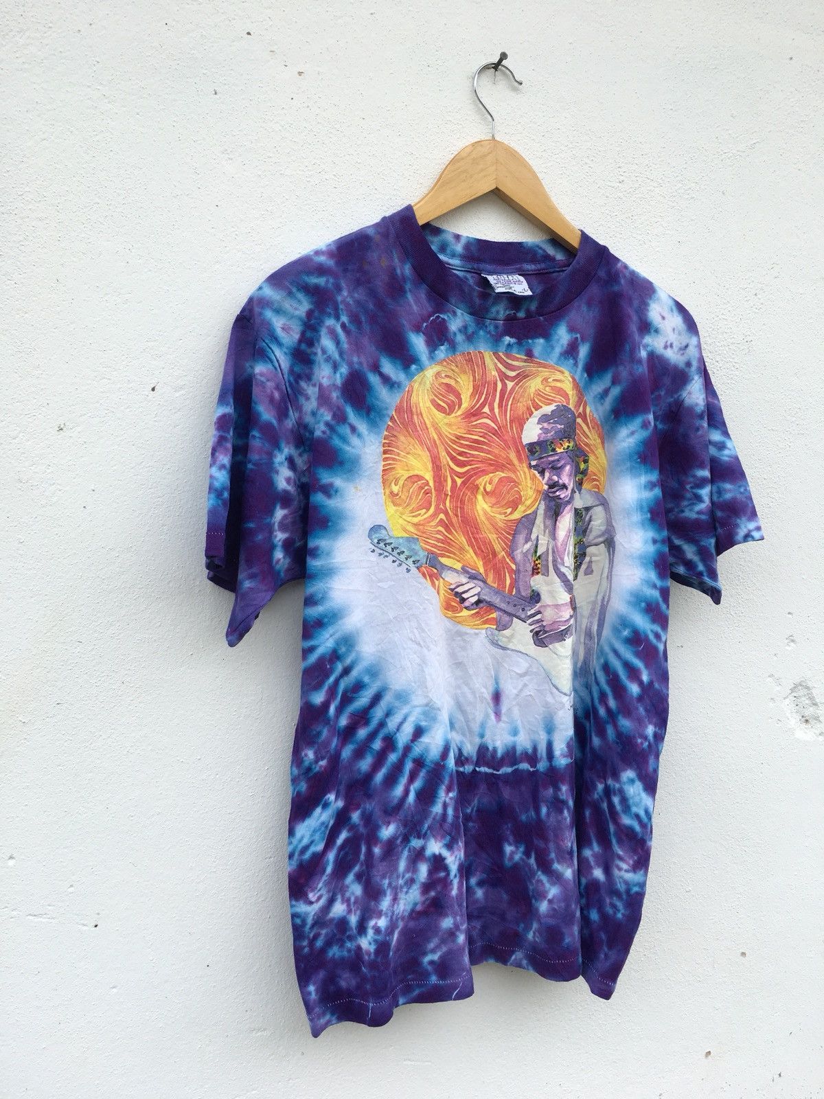Band Tees × Vintage Vintage 90s Jimmy Hendrix Tie Dye Shirt Size US L / EU 52-54 / 3 - 2 Thumbnail