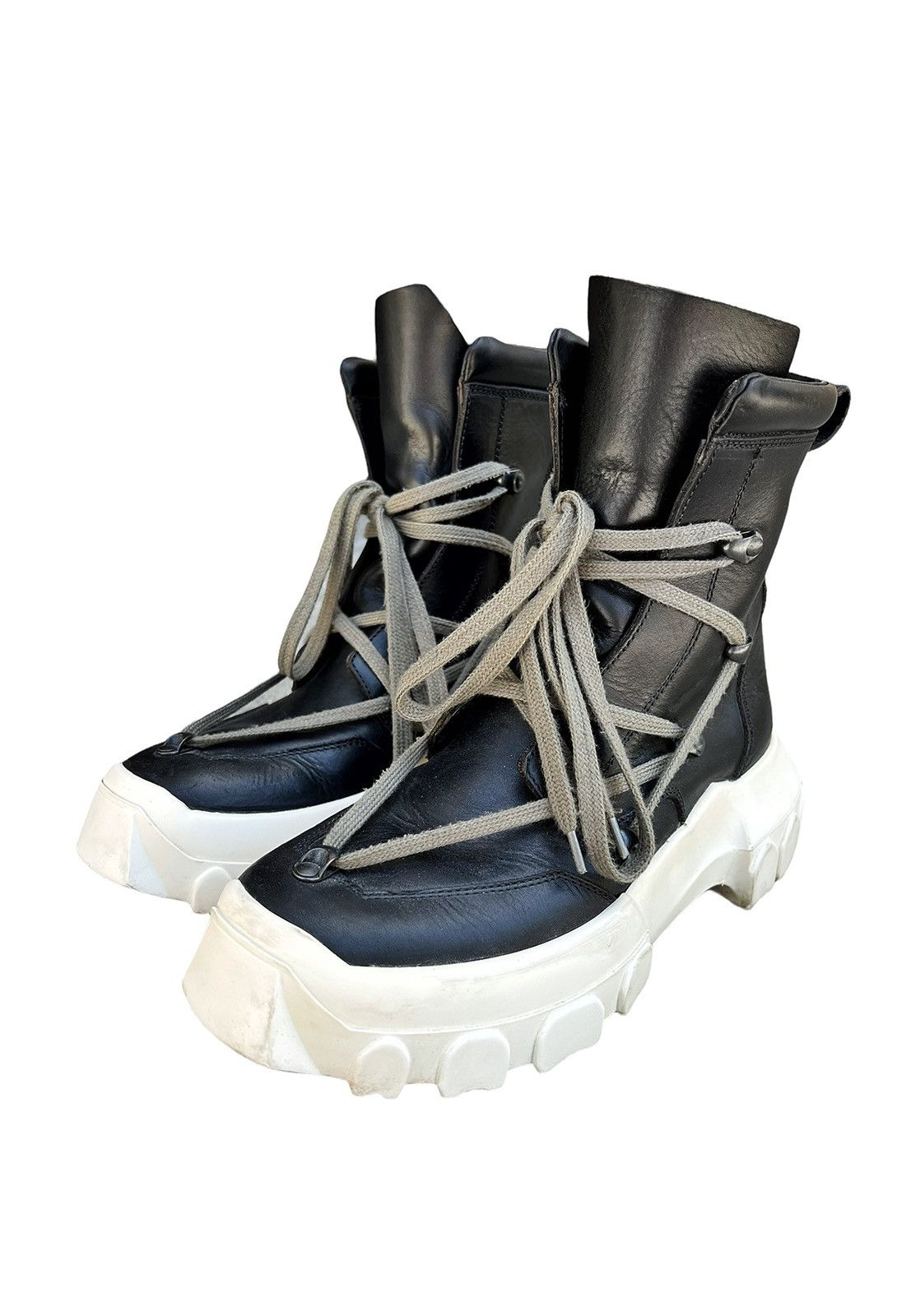 Pre-owned Rick Owens Sz39 Pentagram Dirt Hiker Tractor Boot In Black