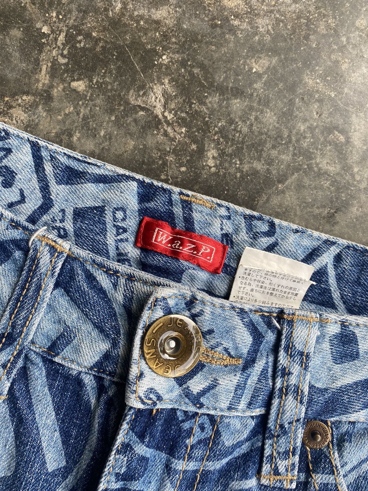 Japanese Brand W.A.Z.P Fullprint Jeans Size US 29 - 5 Thumbnail