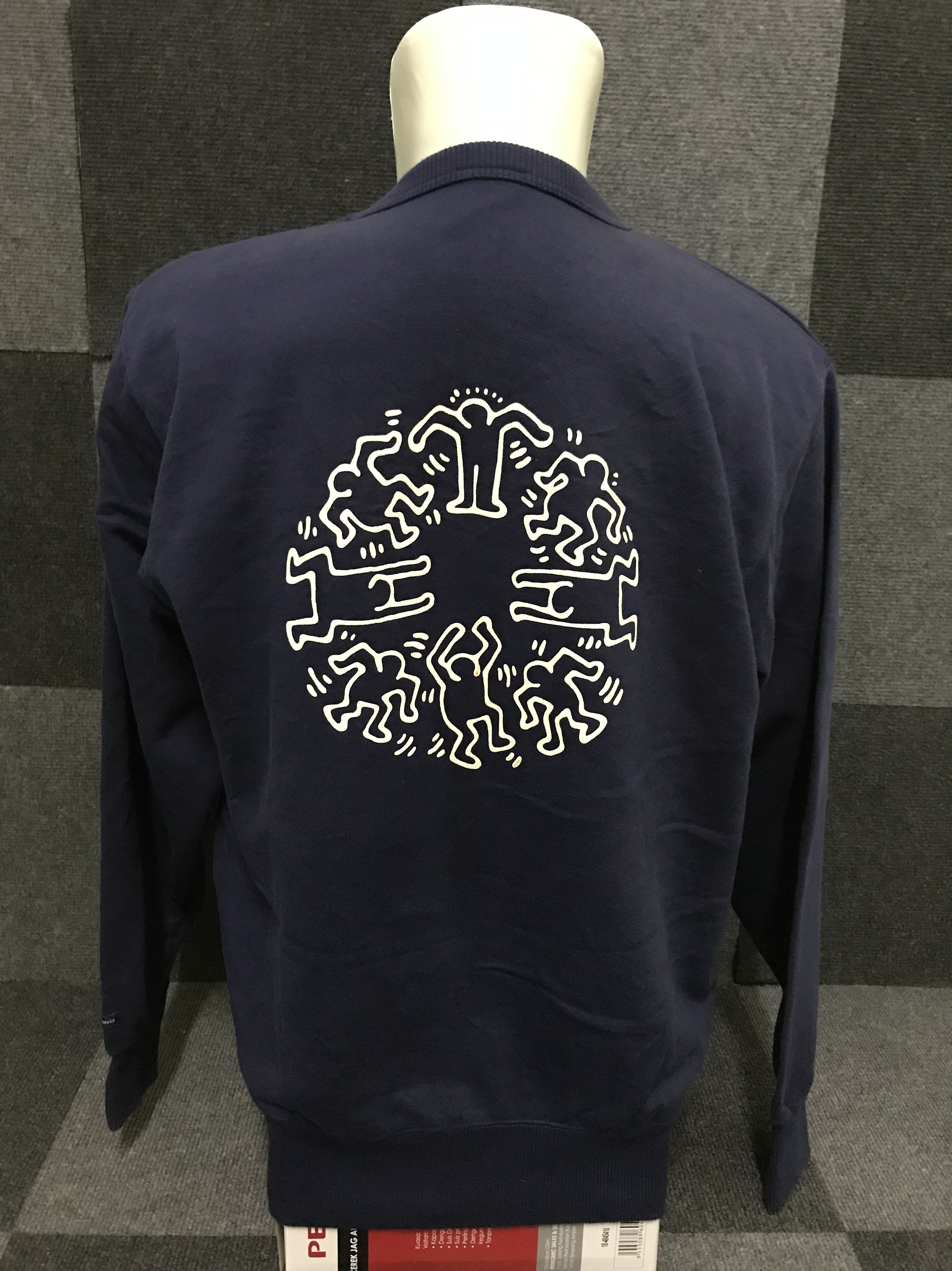 Pre-owned Keith Haring X Uniqlo Sh9 Keith Haring Spell Out Sweat Shirt In Dark Blue
