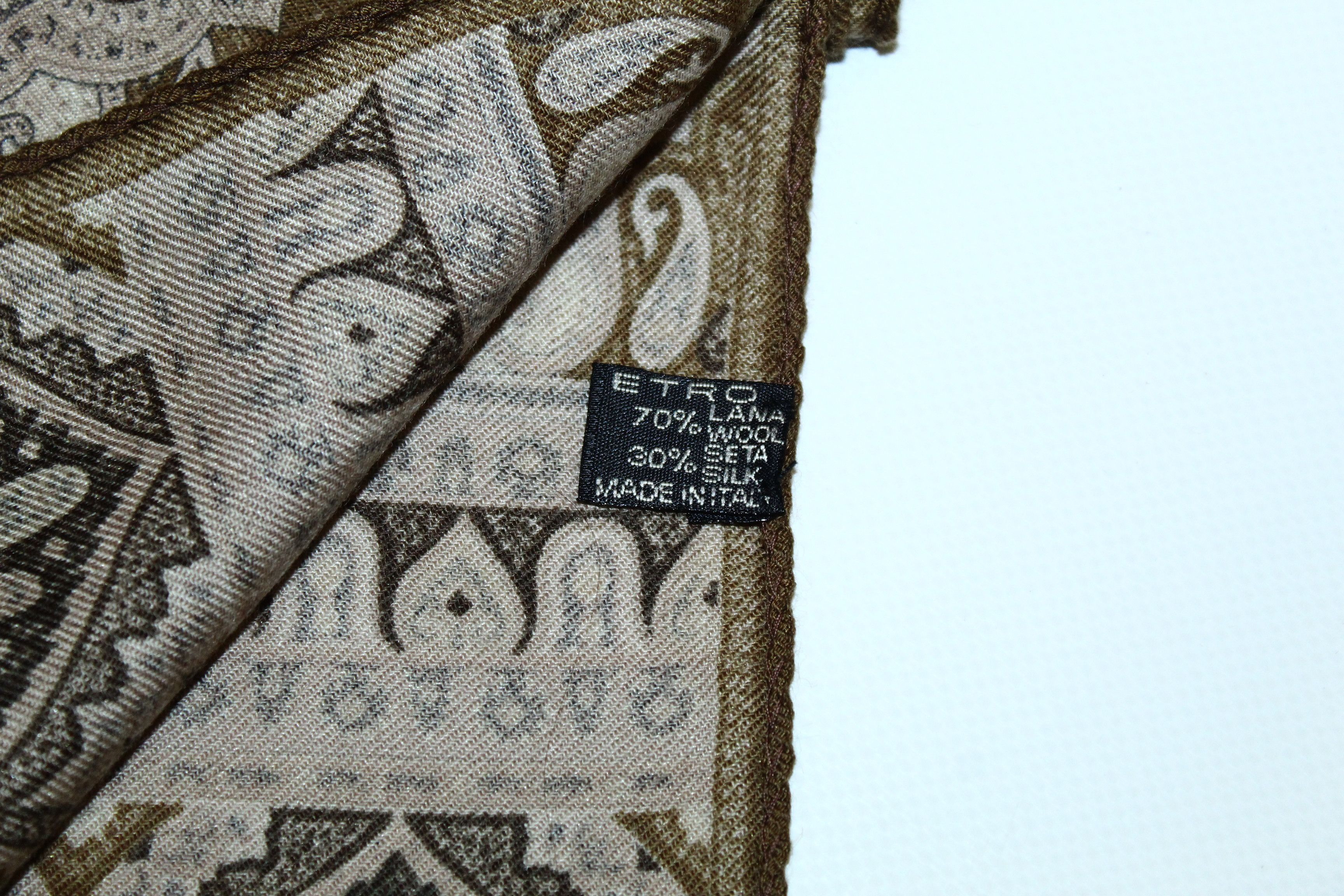 Etro Etro Milano Wool & Silk Blend Baroque Scarf 44x134cm Size ONE SIZE - 2 Thumbnail
