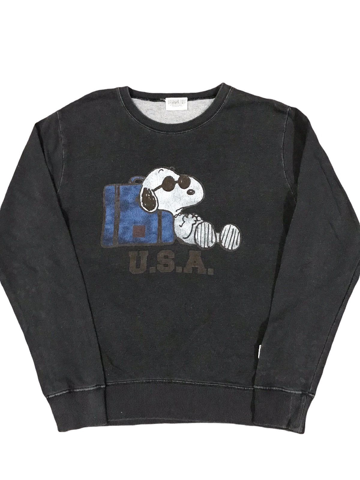Cartoon Network × Peanuts × Vintage Vintage Peanuts Black Distressed Sweatshirt Size US S / EU 44-46 / 1 - 1 Thumbnail