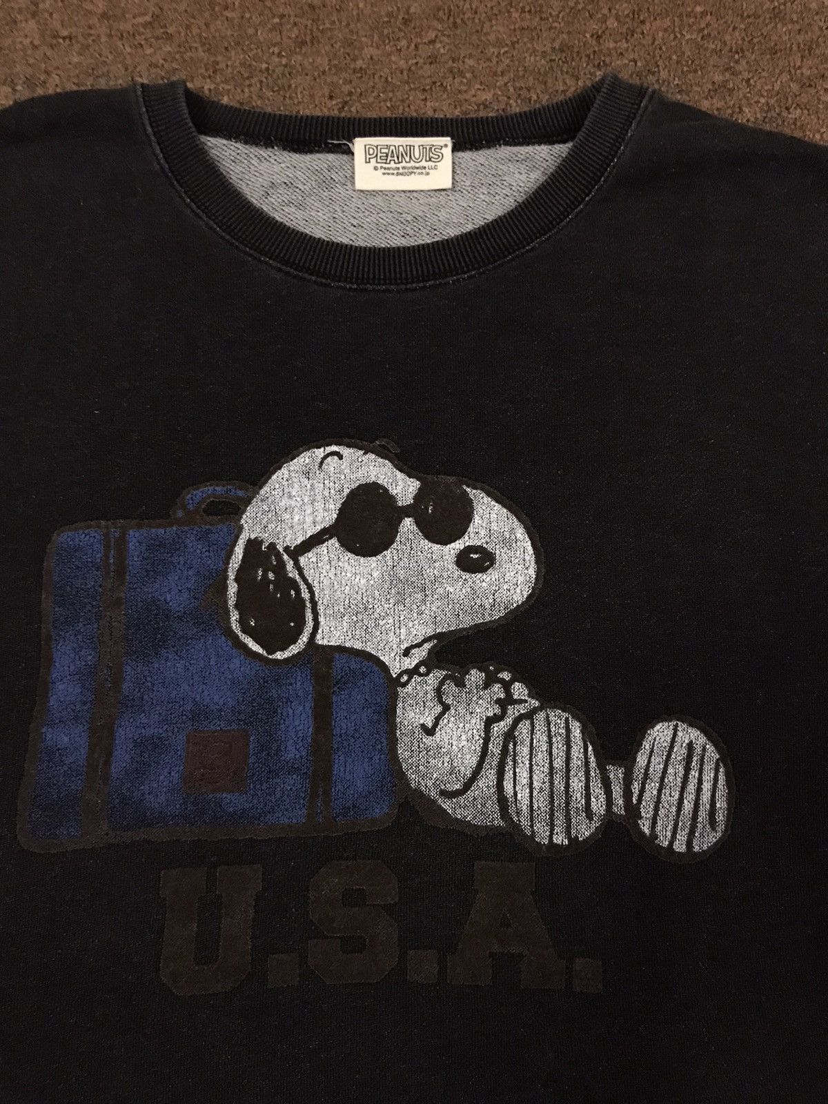 Cartoon Network × Peanuts × Vintage Vintage Peanuts Black Distressed Sweatshirt Size US S / EU 44-46 / 1 - 4 Thumbnail