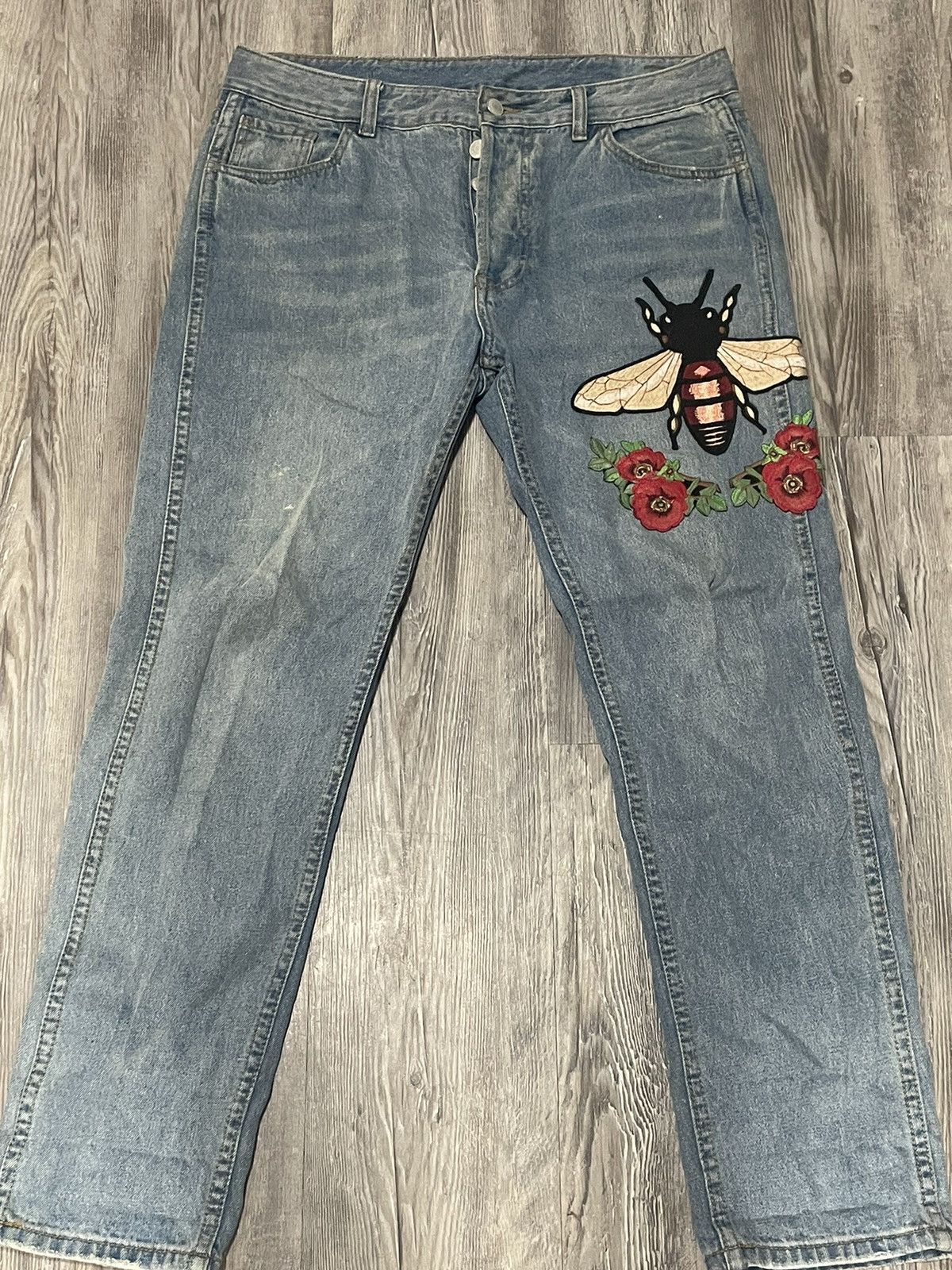 Gucci Gucci Bee embroidered jeans Size US 34 / EU 50 - 6 Thumbnail