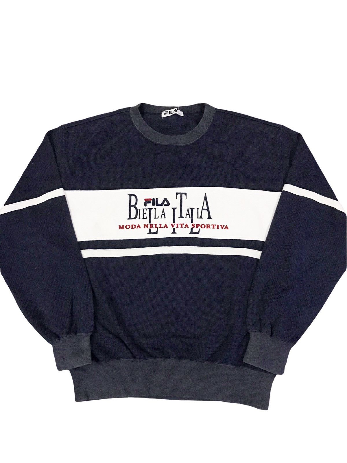 image of Fila Biela Italia Sweatshirt in Navy, Men's (Size Small)