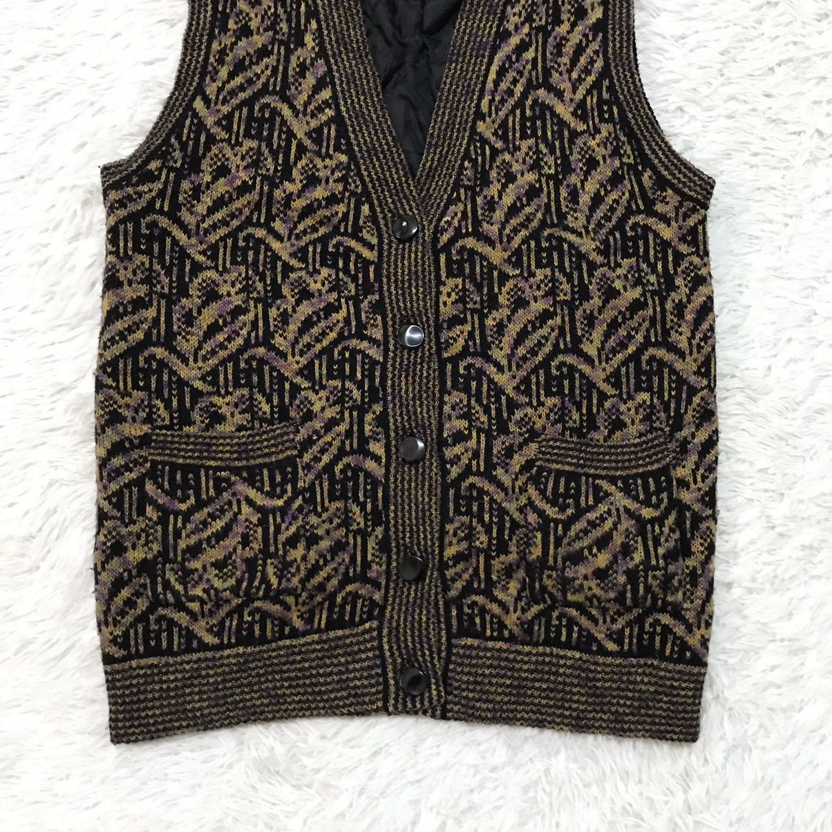 Japanese Brand Vest Knitted Style For Women Art Mocka Giene Size M / US 6-8 / IT 42-44 - 4 Thumbnail