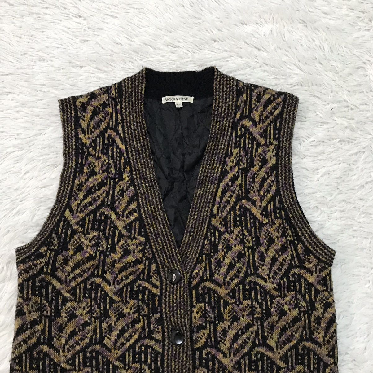 Japanese Brand Vest Knitted Style For Women Art Mocka Giene Size M / US 6-8 / IT 42-44 - 3 Thumbnail
