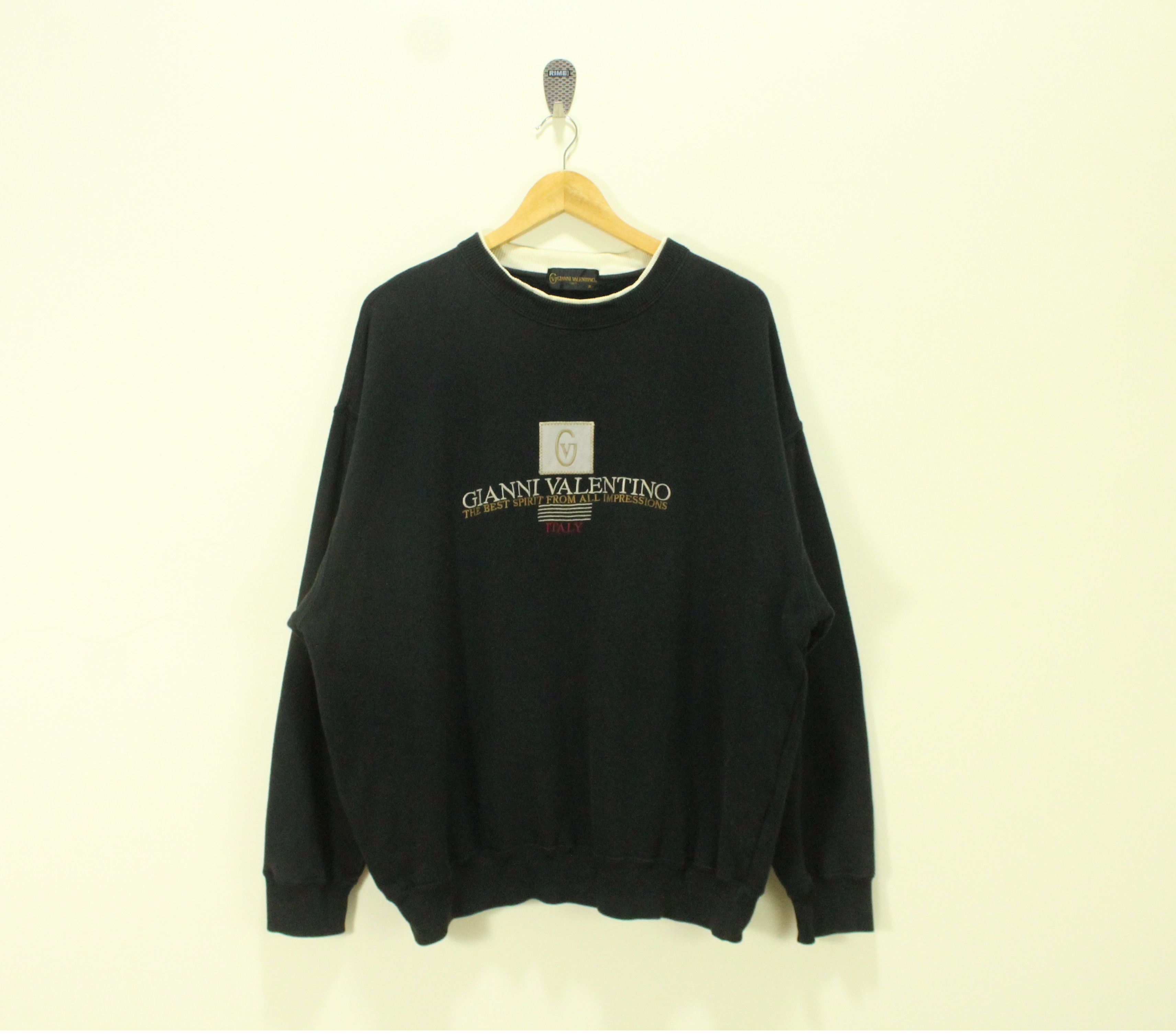 Gianni Valentino × Valentino × Vintage GIANNI VALENTINO Sweatshirt Embroidered Logo Size 3L Japan Size US XL / EU 56 / 4 - 2 Thumbnail