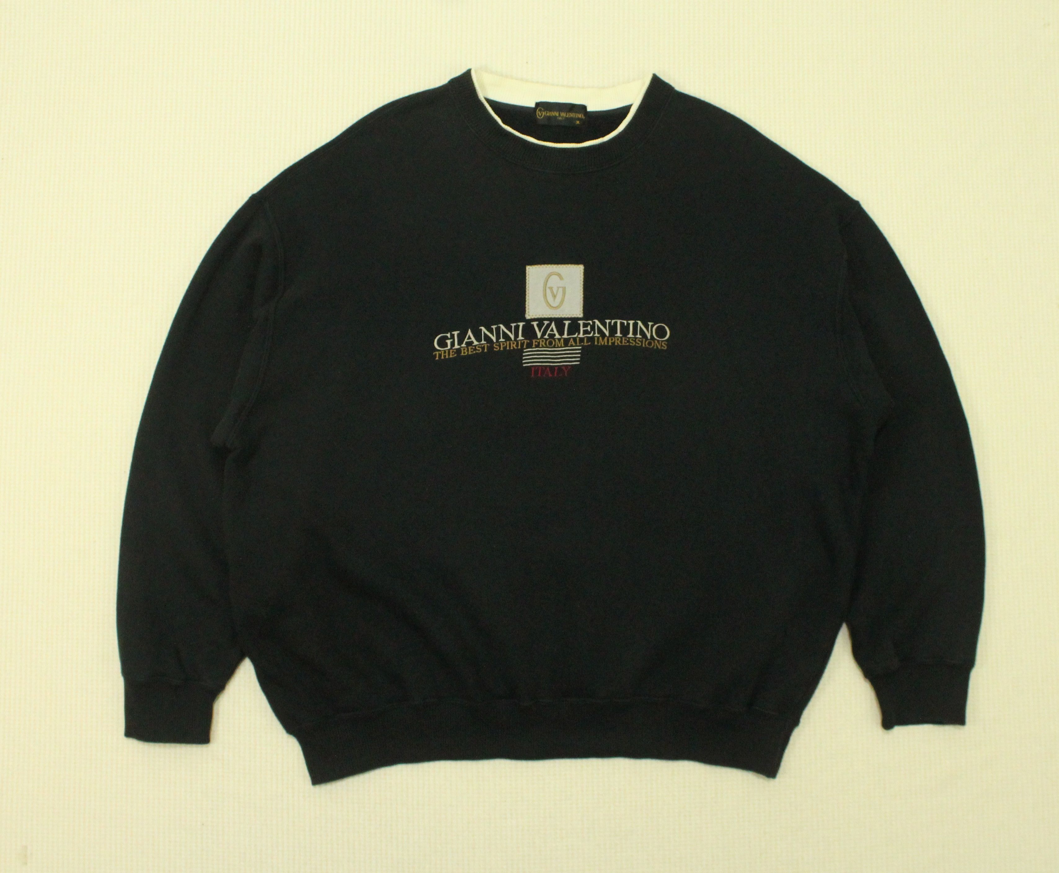 Gianni Valentino × Valentino × Vintage GIANNI VALENTINO Sweatshirt Embroidered Logo Size 3L Japan Size US XL / EU 56 / 4 - 7 Thumbnail