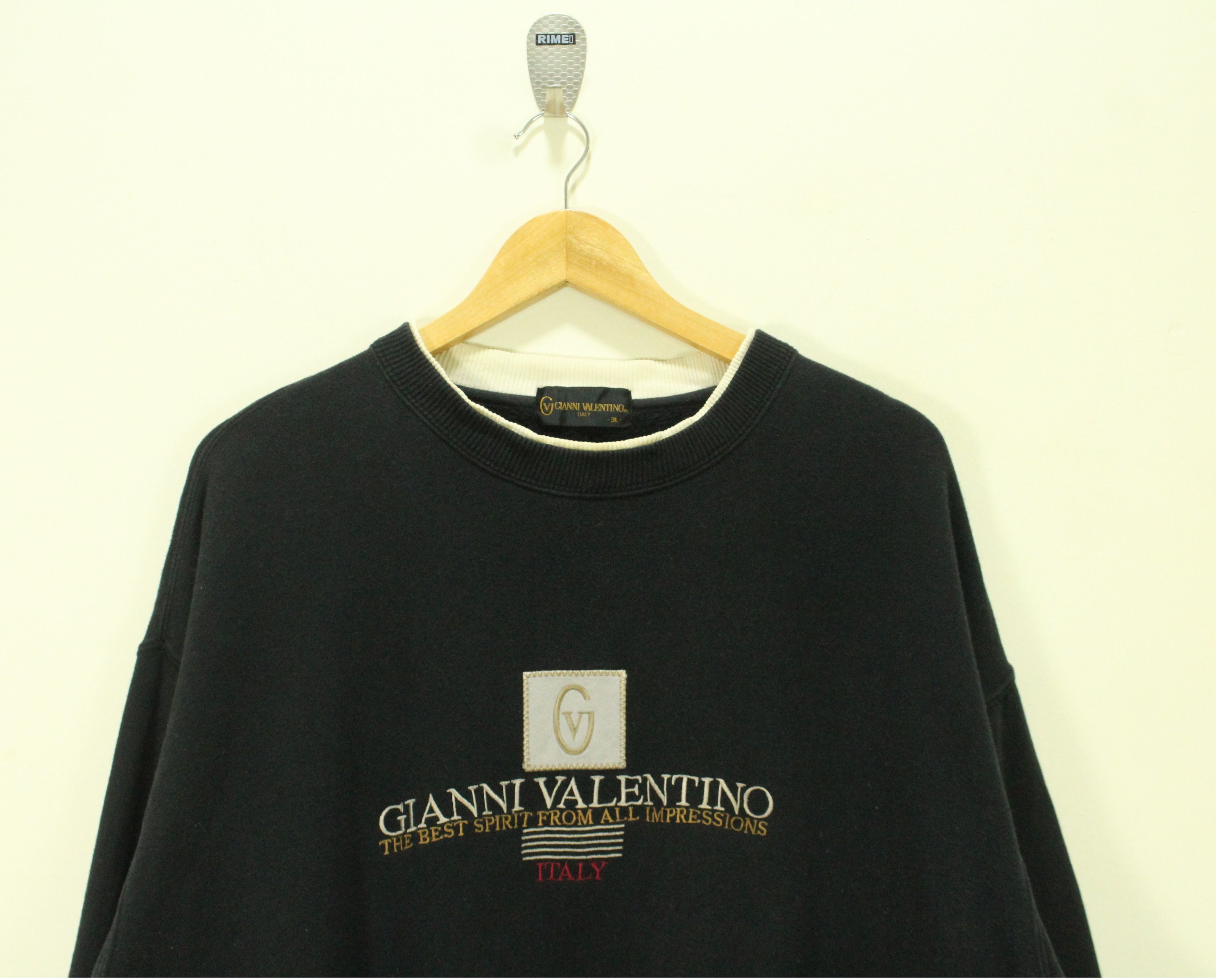 Gianni Valentino × Valentino × Vintage GIANNI VALENTINO Sweatshirt Embroidered Logo Size 3L Japan Size US XL / EU 56 / 4 - 1 Thumbnail