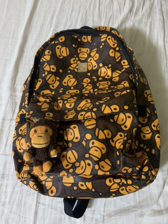 Bape A BATHING APE Baby Milo Pattern Backpack w/ Plush Keychain Size ONE SIZE - 1 Preview