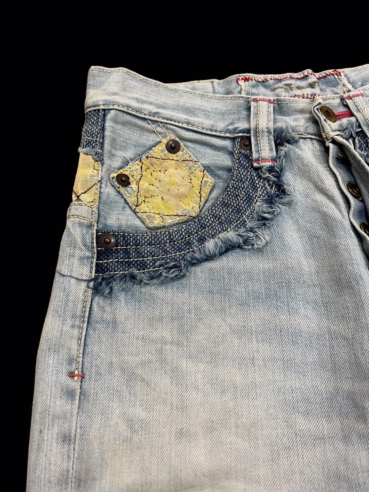 Japanese Brand × Mizra Jeans Kyoto Japanese Brand Mizra Jeans Kyoto Boro Distressed Aging Denim Size US 28 / EU 44 - 12 Thumbnail