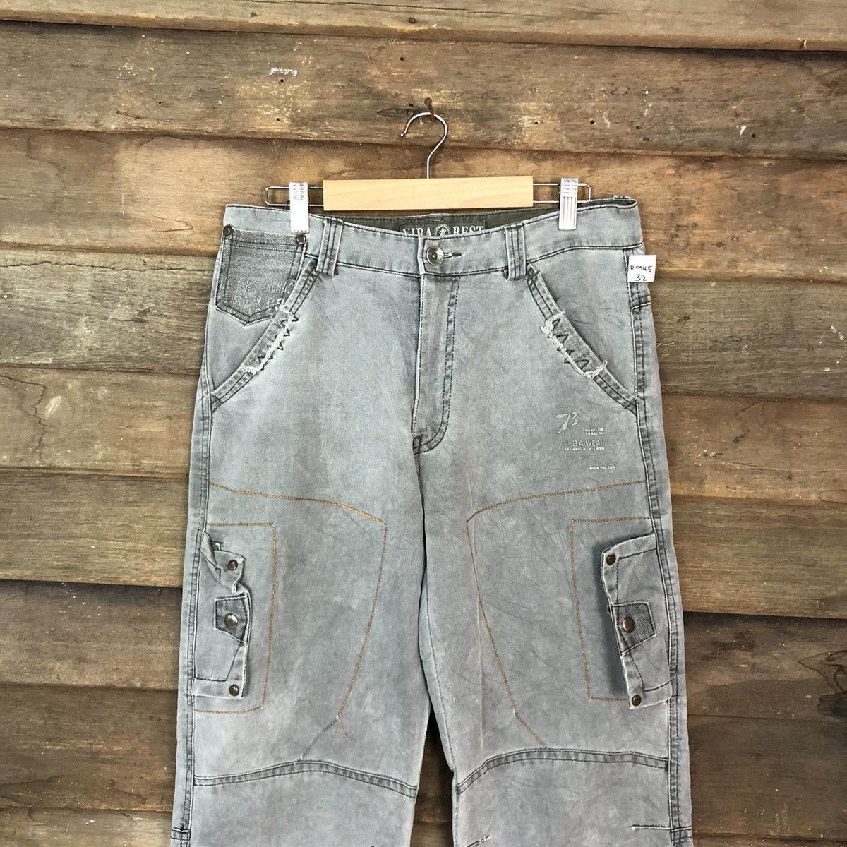 If Six Was Nine Yiba Best Double Knee Faded Multipocket Cargo Pants #A017 Size US 31 - 2 Thumbnail