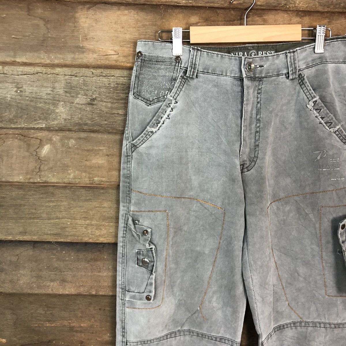 If Six Was Nine Yiba Best Double Knee Faded Multipocket Cargo Pants #A017 Size US 31 - 6 Thumbnail