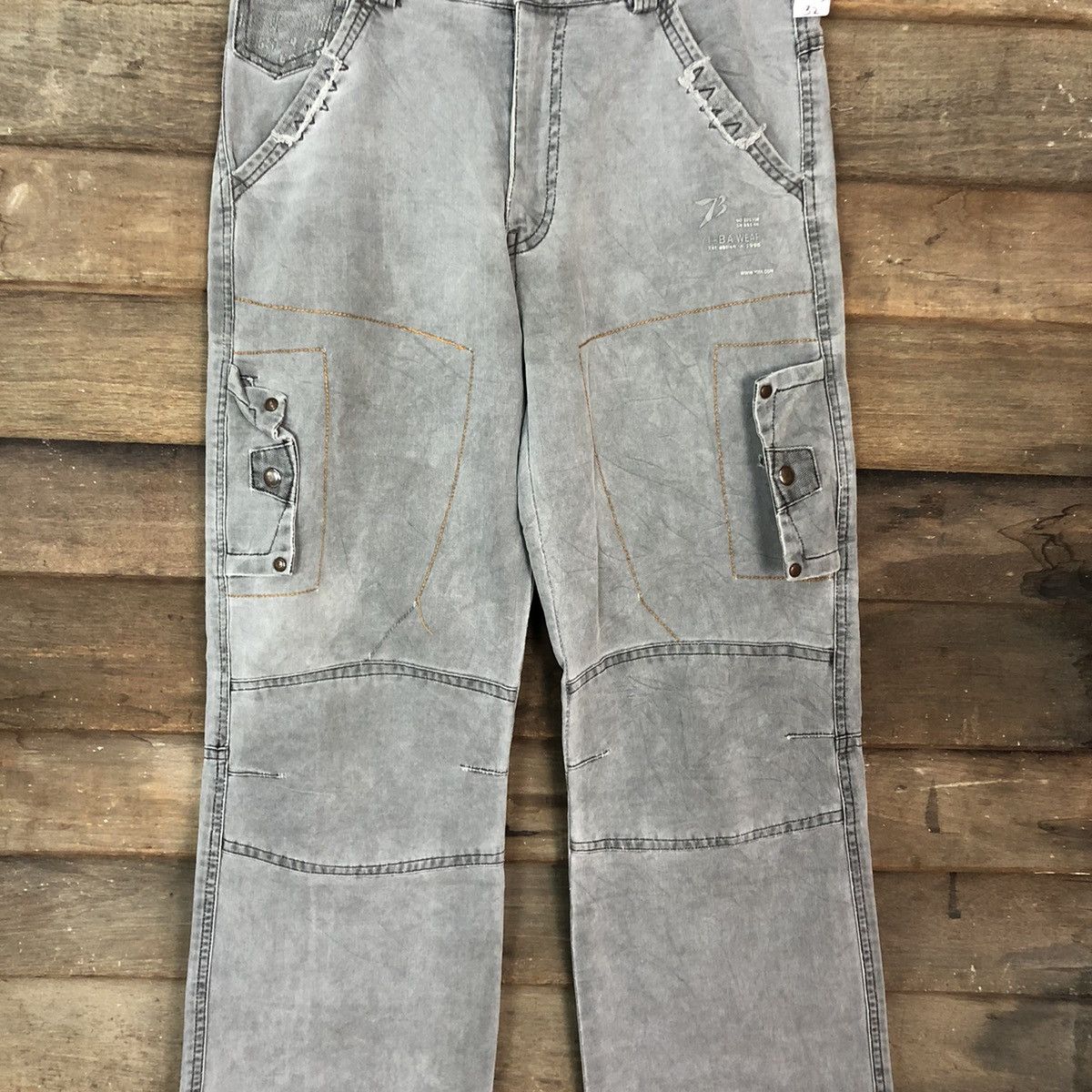 If Six Was Nine Yiba Best Double Knee Faded Multipocket Cargo Pants #A017 Size US 31 - 4 Thumbnail