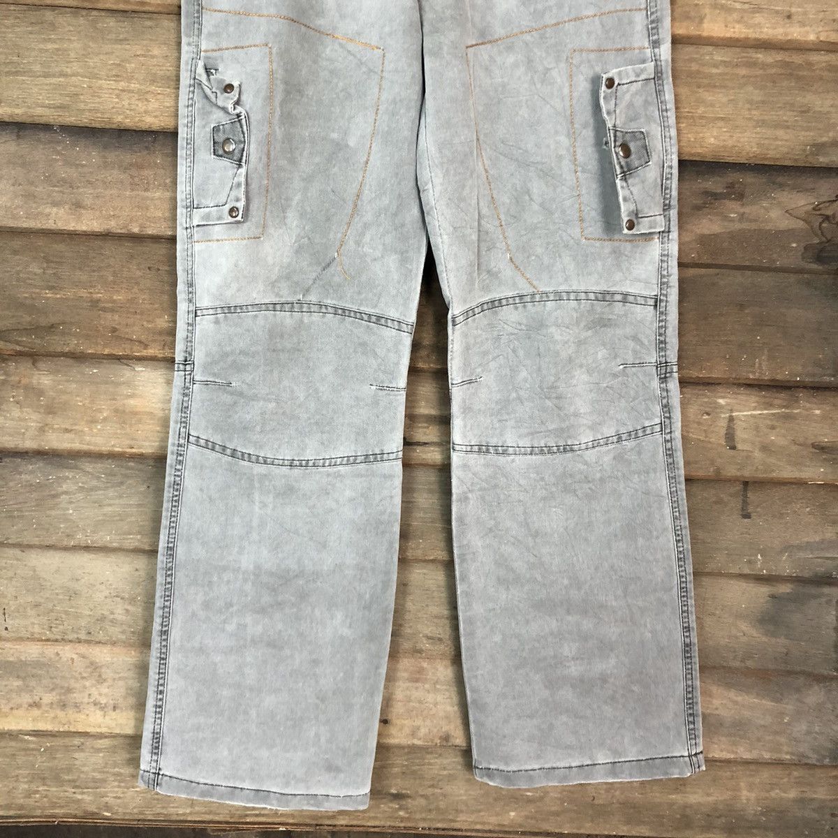 If Six Was Nine Yiba Best Double Knee Faded Multipocket Cargo Pants #A017 Size US 31 - 3 Thumbnail