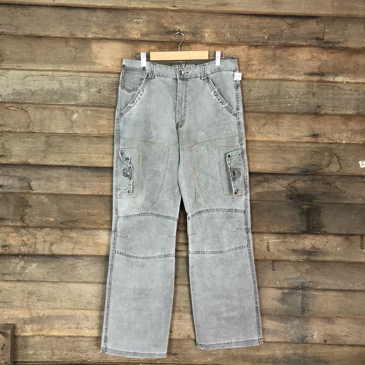 If Six Was Nine Yiba Best Double Knee Faded Multipocket Cargo Pants #A017 Size US 31 - 1 Thumbnail