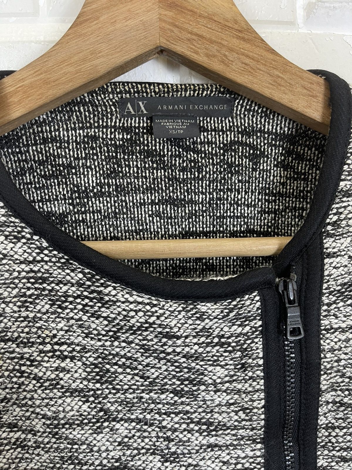 Armani Exchange A/X- Armani Exchange Wool Tweed Jacket Cropped Size S / US 4 / IT 40 - 4 Thumbnail