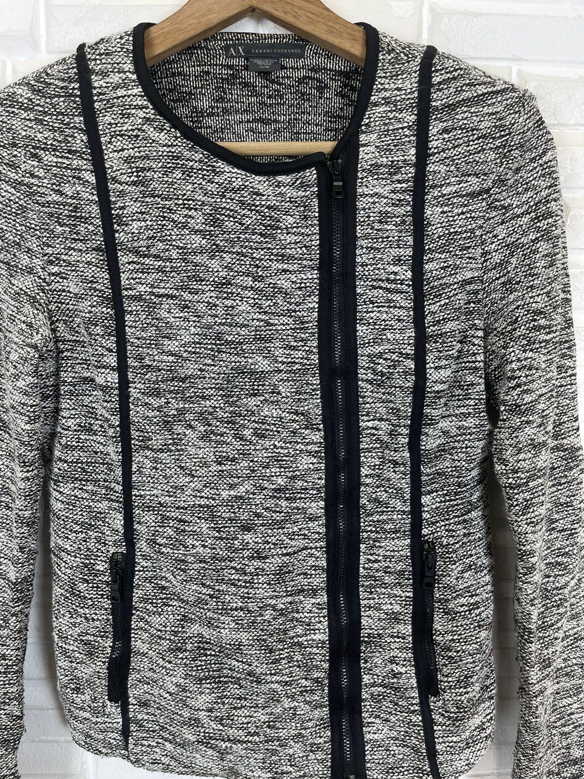 Armani Exchange A/X- Armani Exchange Wool Tweed Jacket Cropped Size S / US 4 / IT 40 - 3 Thumbnail