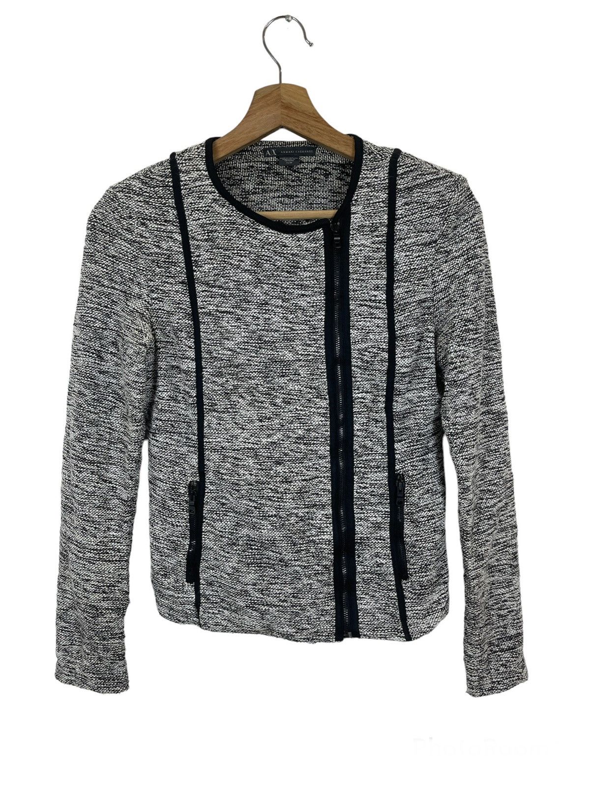 Armani Exchange A/X- Armani Exchange Wool Tweed Jacket Cropped Size S / US 4 / IT 40 - 1 Thumbnail