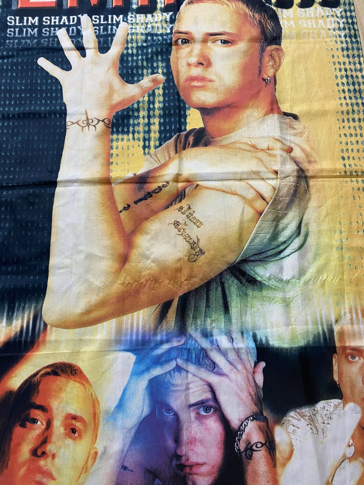 Vintage Rare Vintage 00s Eminem Rap hip Hop LP Polyester Scarf Size ONE SIZE - 2 Thumbnail