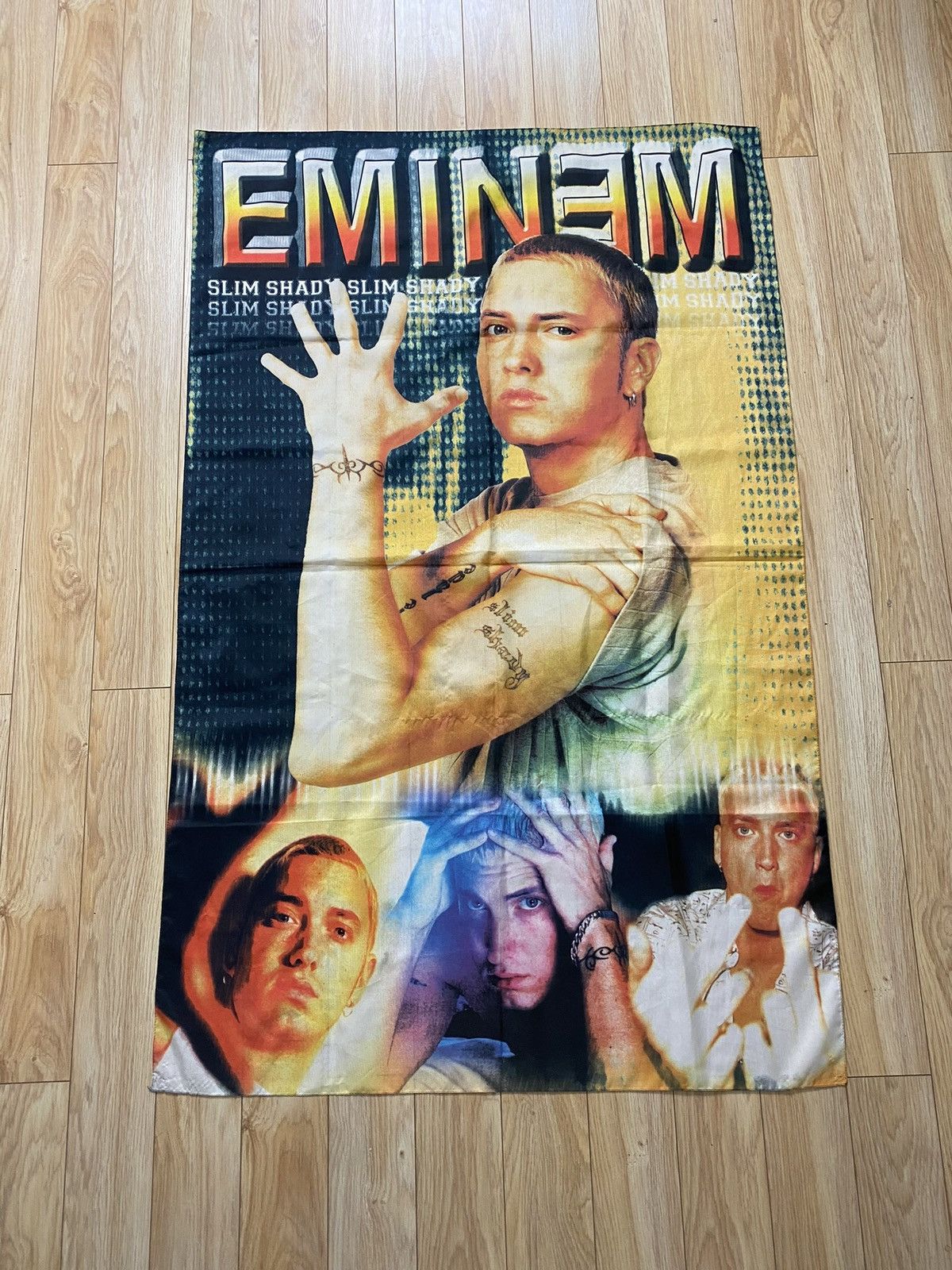 Vintage Rare Vintage 00s Eminem Rap hip Hop LP Polyester Scarf Size ONE SIZE - 1 Thumbnail