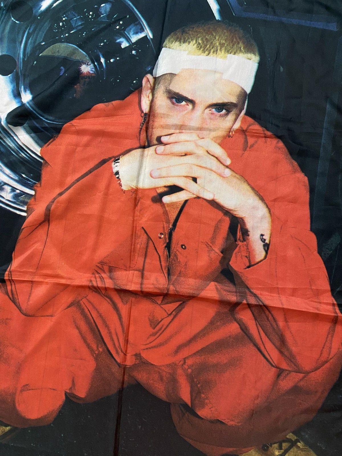 Eminem Rare Vintage 00s Eminem Rap hip Hop LP Polyester Scarf Size ONE SIZE - 2 Thumbnail