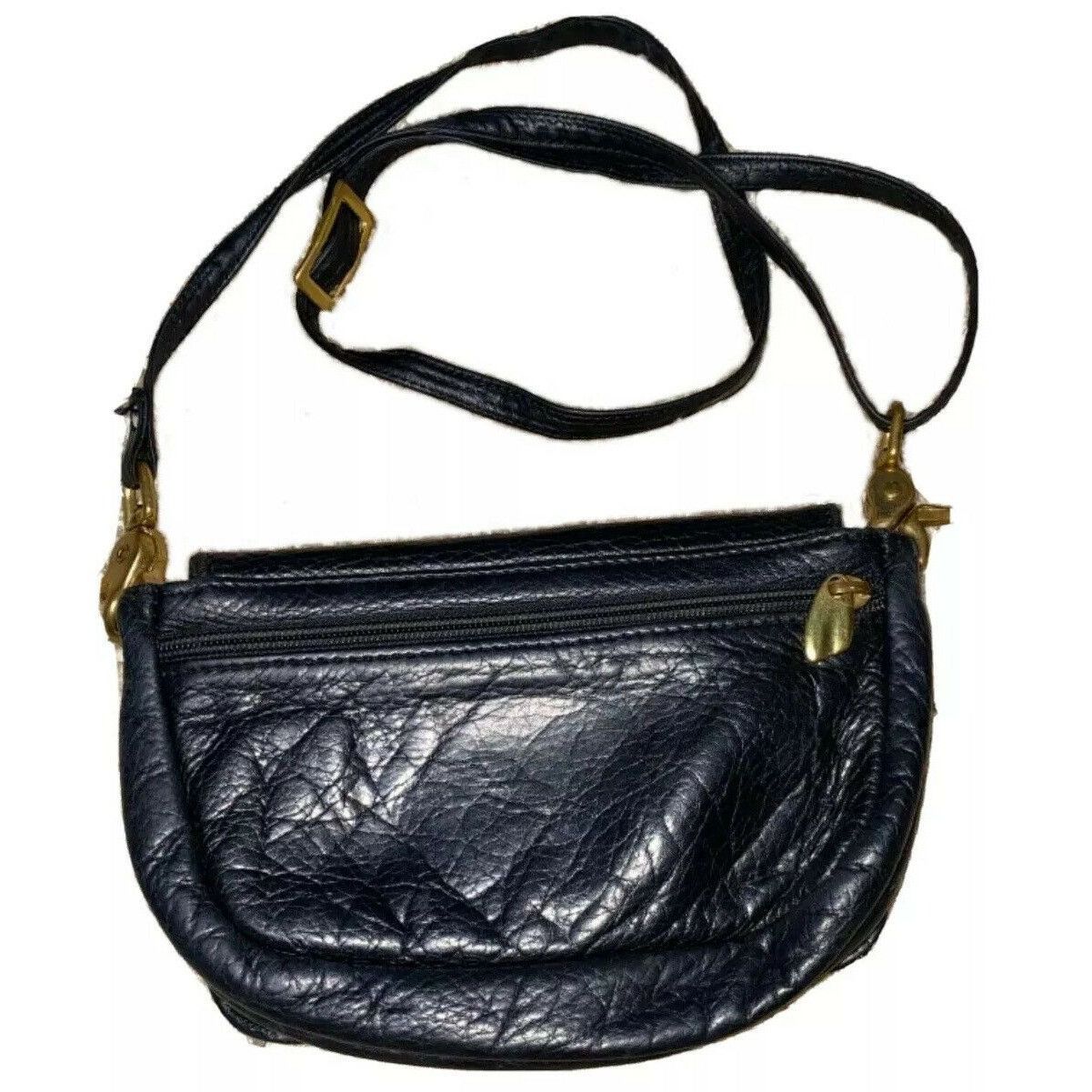 Other Libaire Vintage Black Leather Purse Magnetic Closure Adjusta